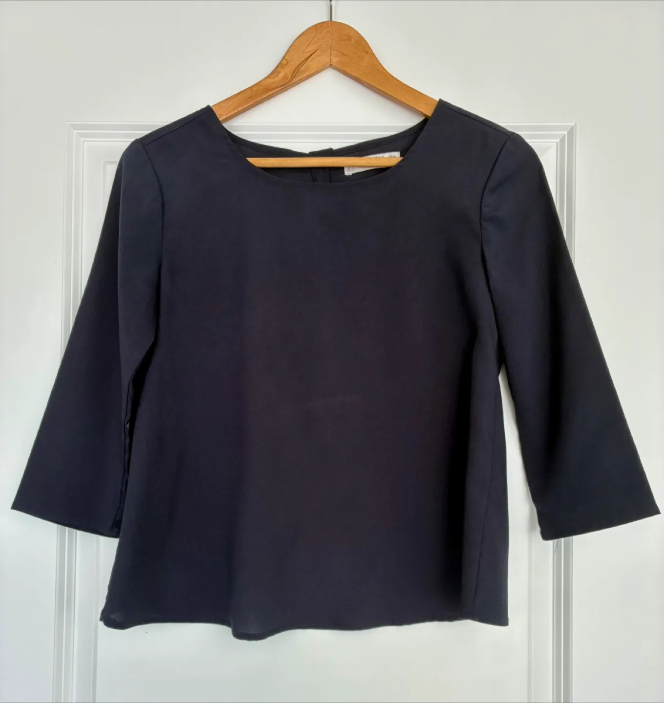 Pull&Bear Navy Blue 3/4 Sleeve Blouse thumbnail
