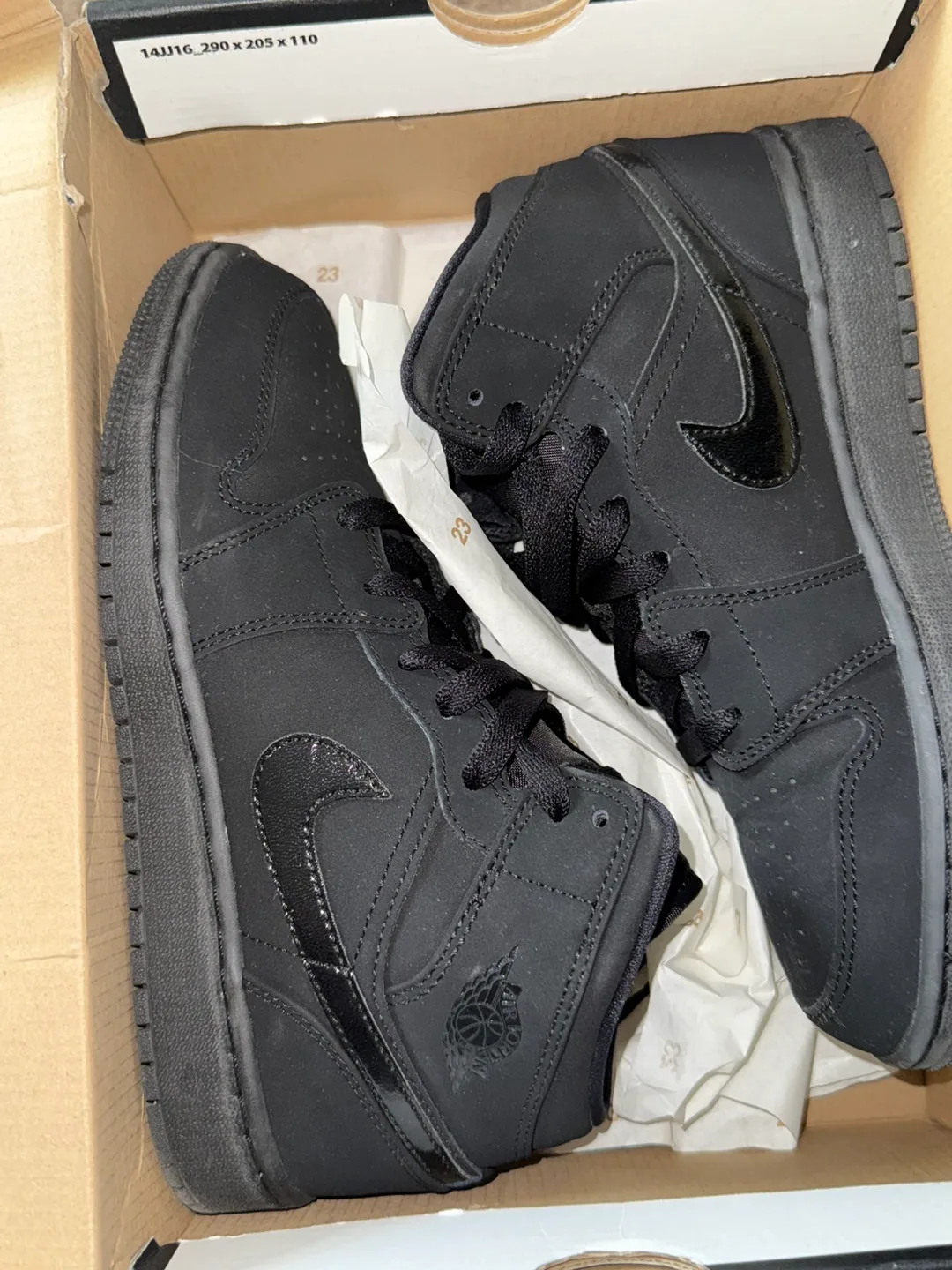 Black Jordan Mid-Top Sneakers thumbnail