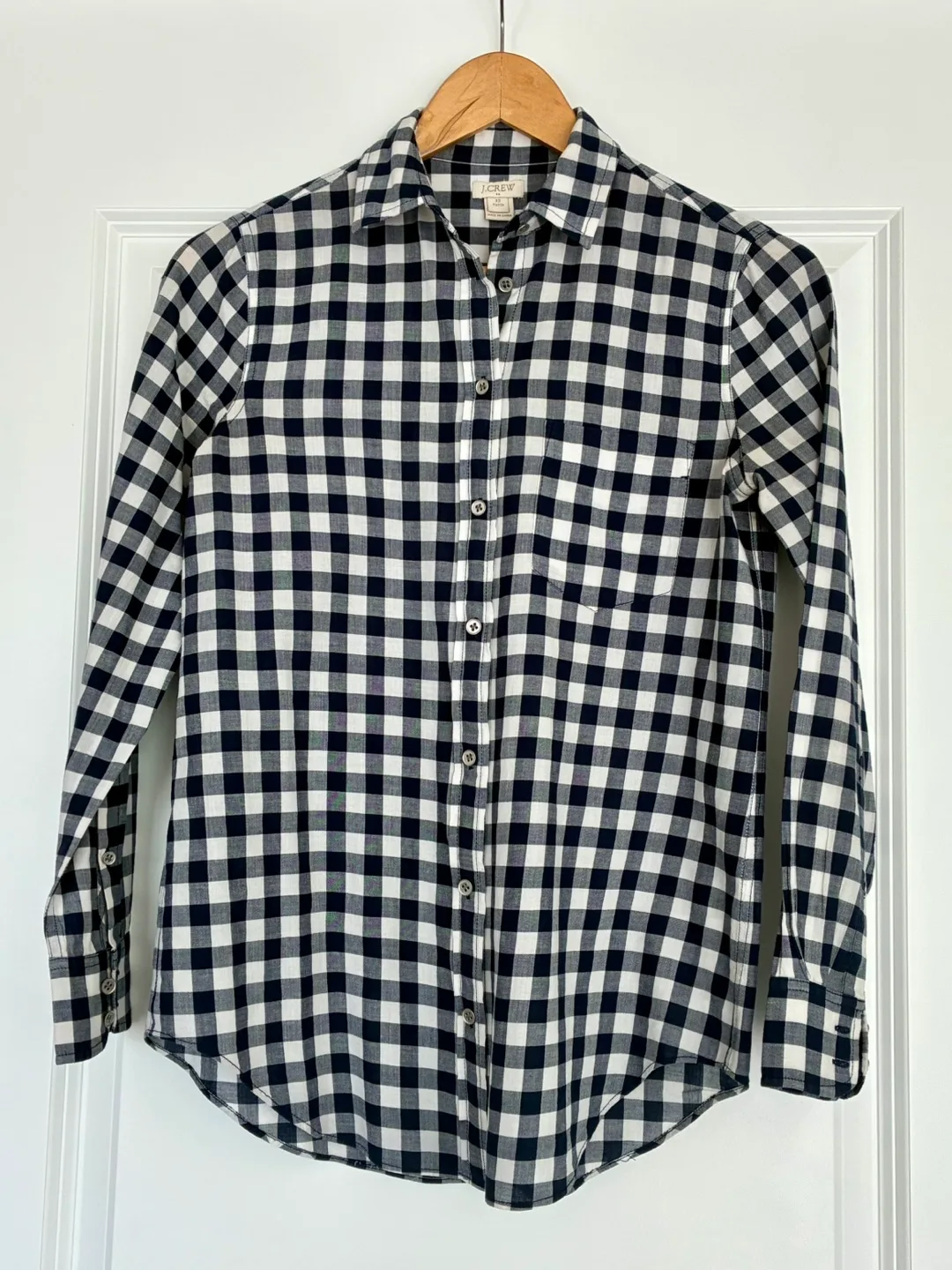 J. Crew Gingham Button-Up Shirt - XS Petite thumbnail