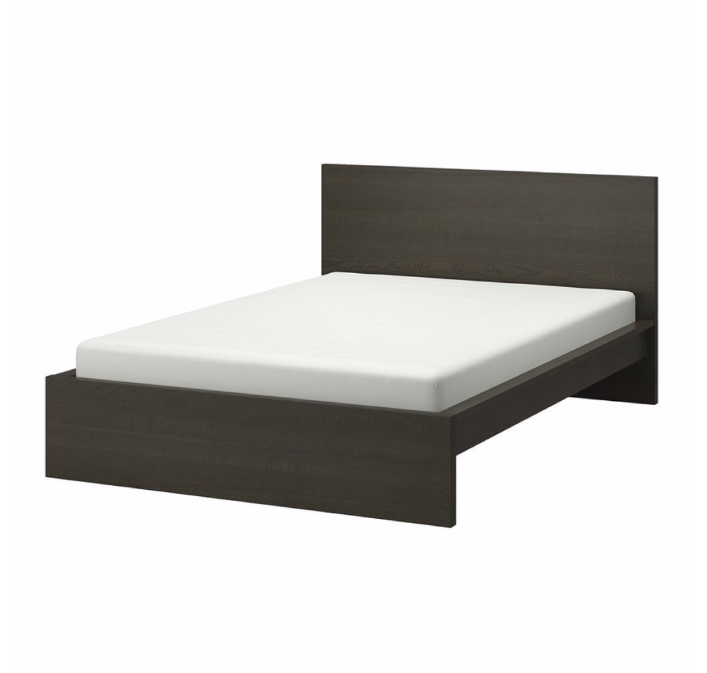 IKEA MALM Black-Brown Bed Frame with single Nightstands - photo 3