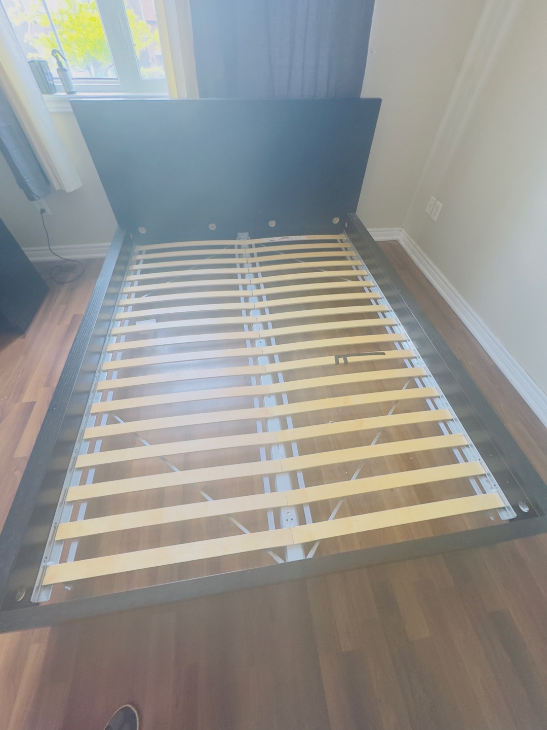 IKEA MALM Black-Brown Bed Frame with single Nightstands