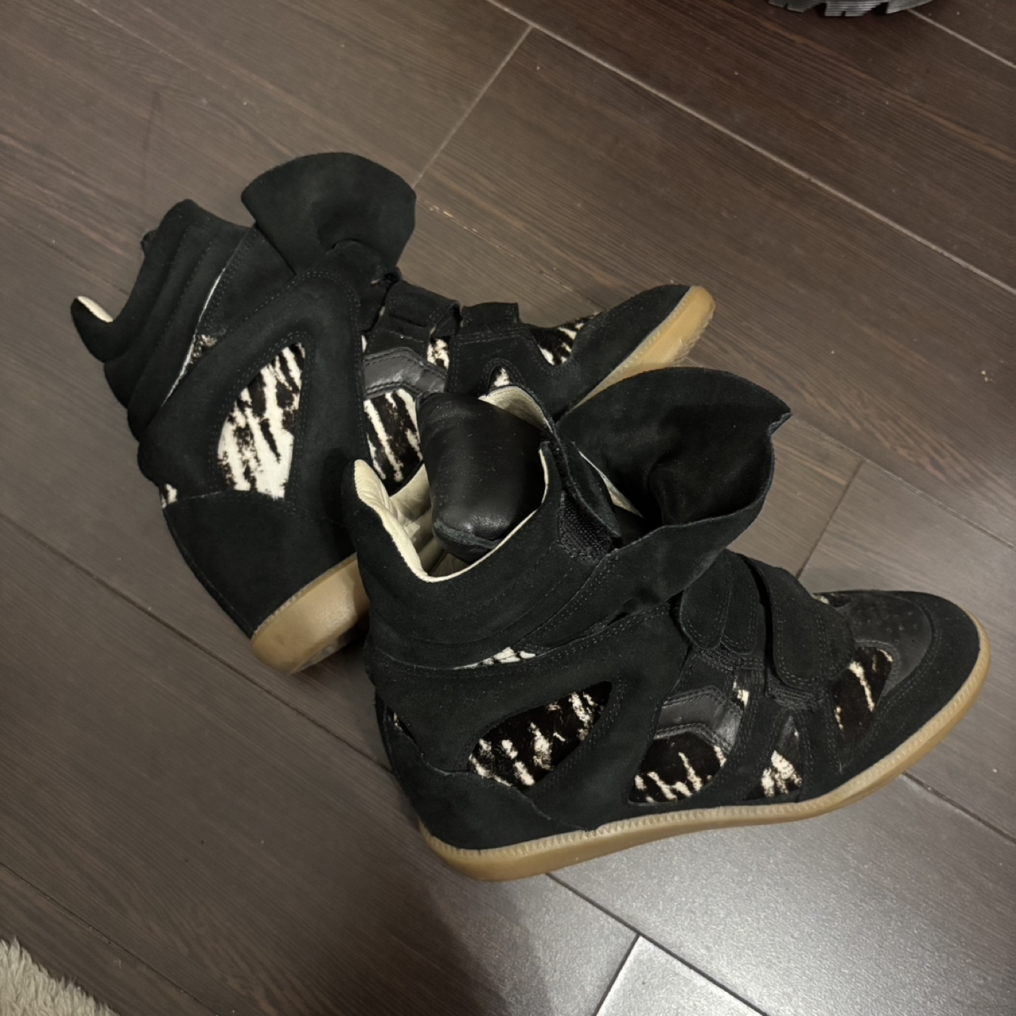Isabel Marant Black Wedge Sneakers