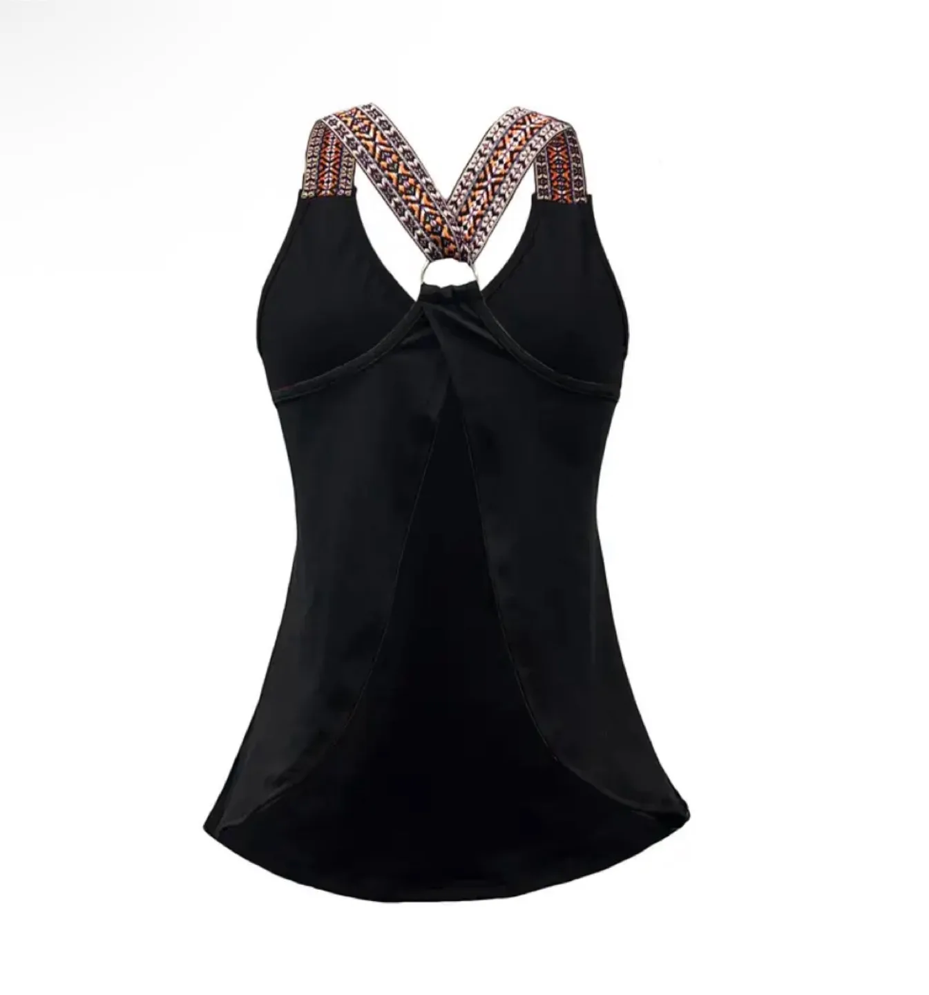 Black Embellished Open-Back Womens Tank Top image indicator(3)