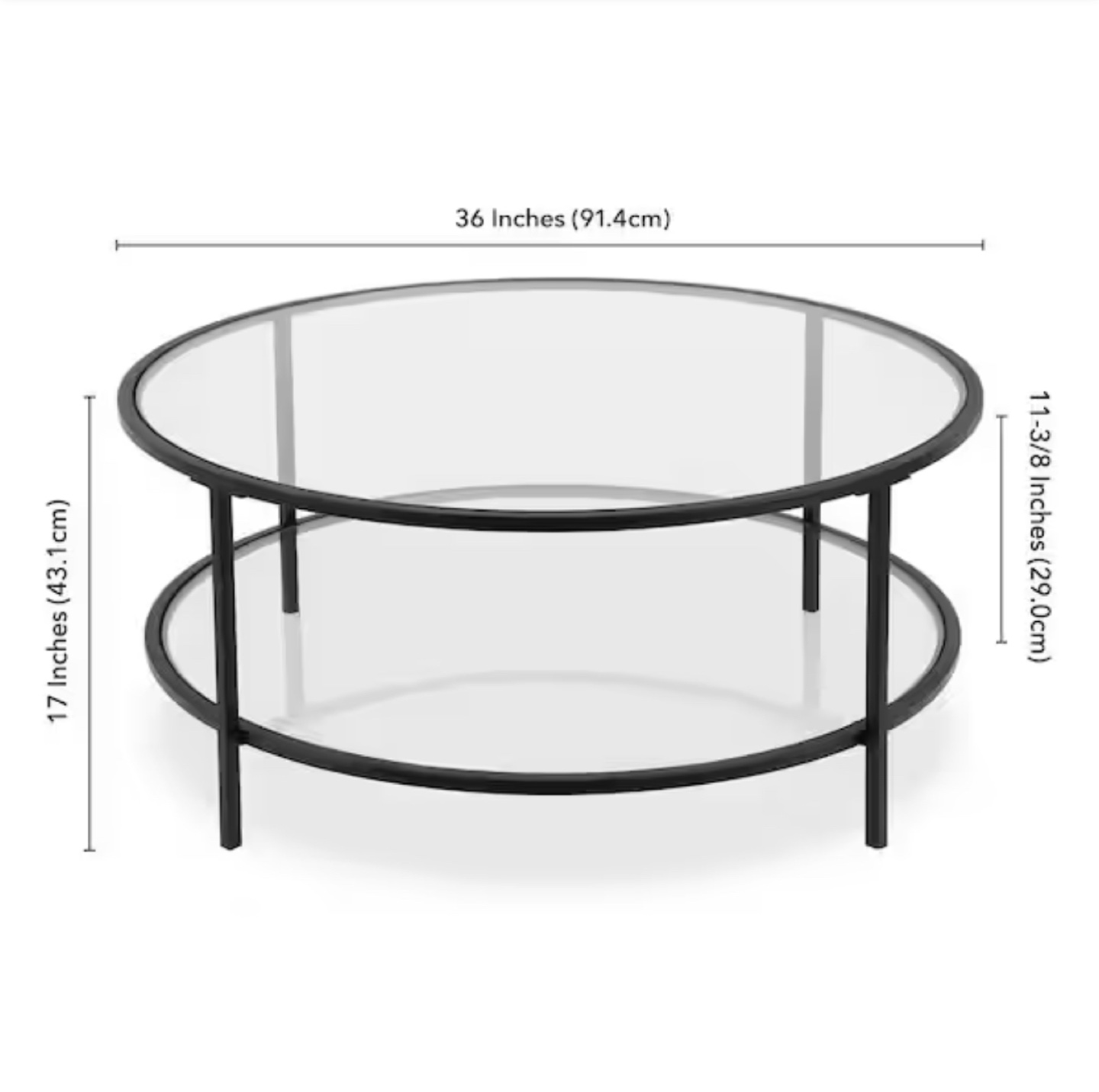 Round Coffee Table with Glass Shelves - photo 2
