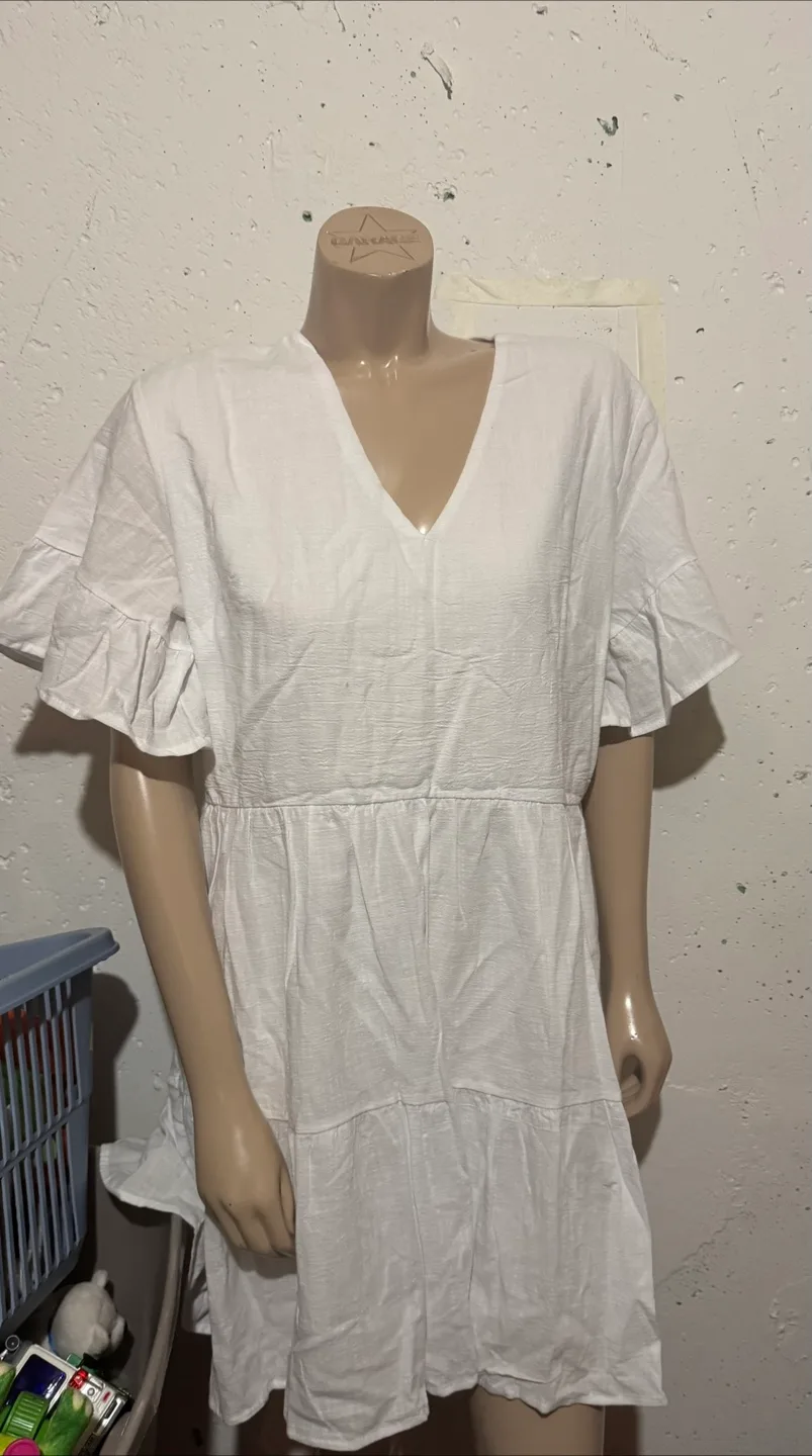 White V-neck Dress thumbnail