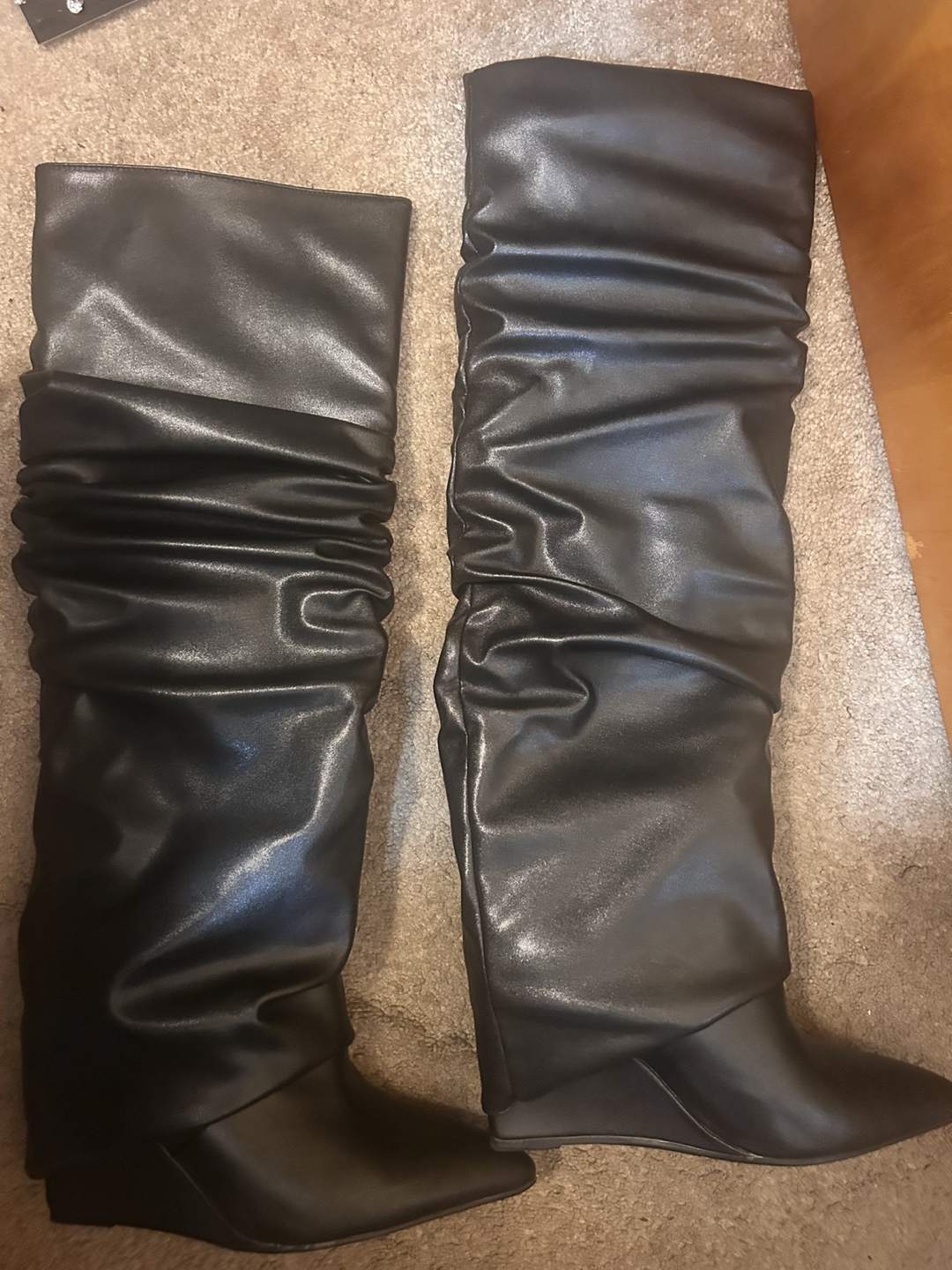 Black Tall Wedge Boots