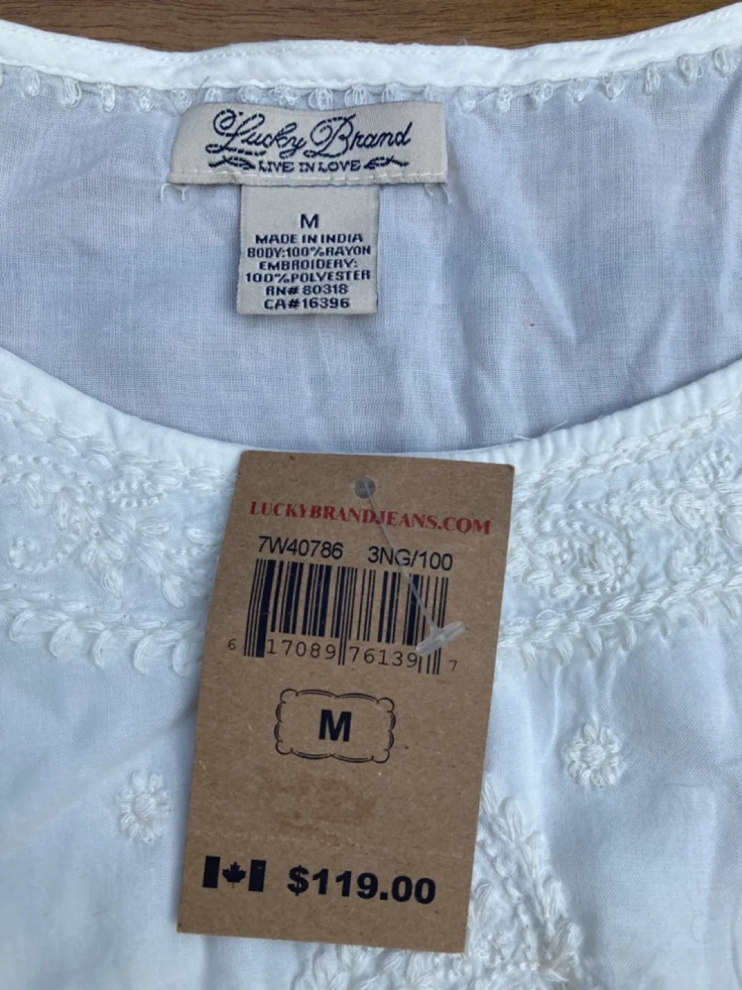 Lucky Brand Embroidered White Blouse - New image indicator(3)