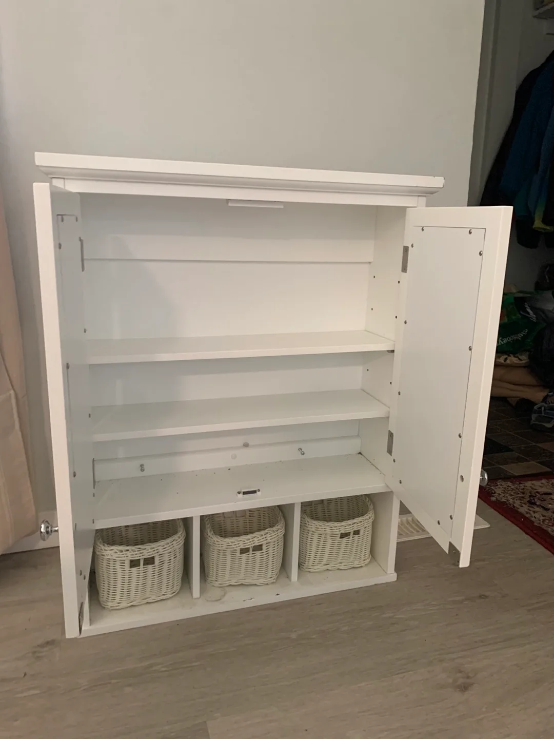 White Wall Mounted Cabinet with Mirrors image indicator(3)