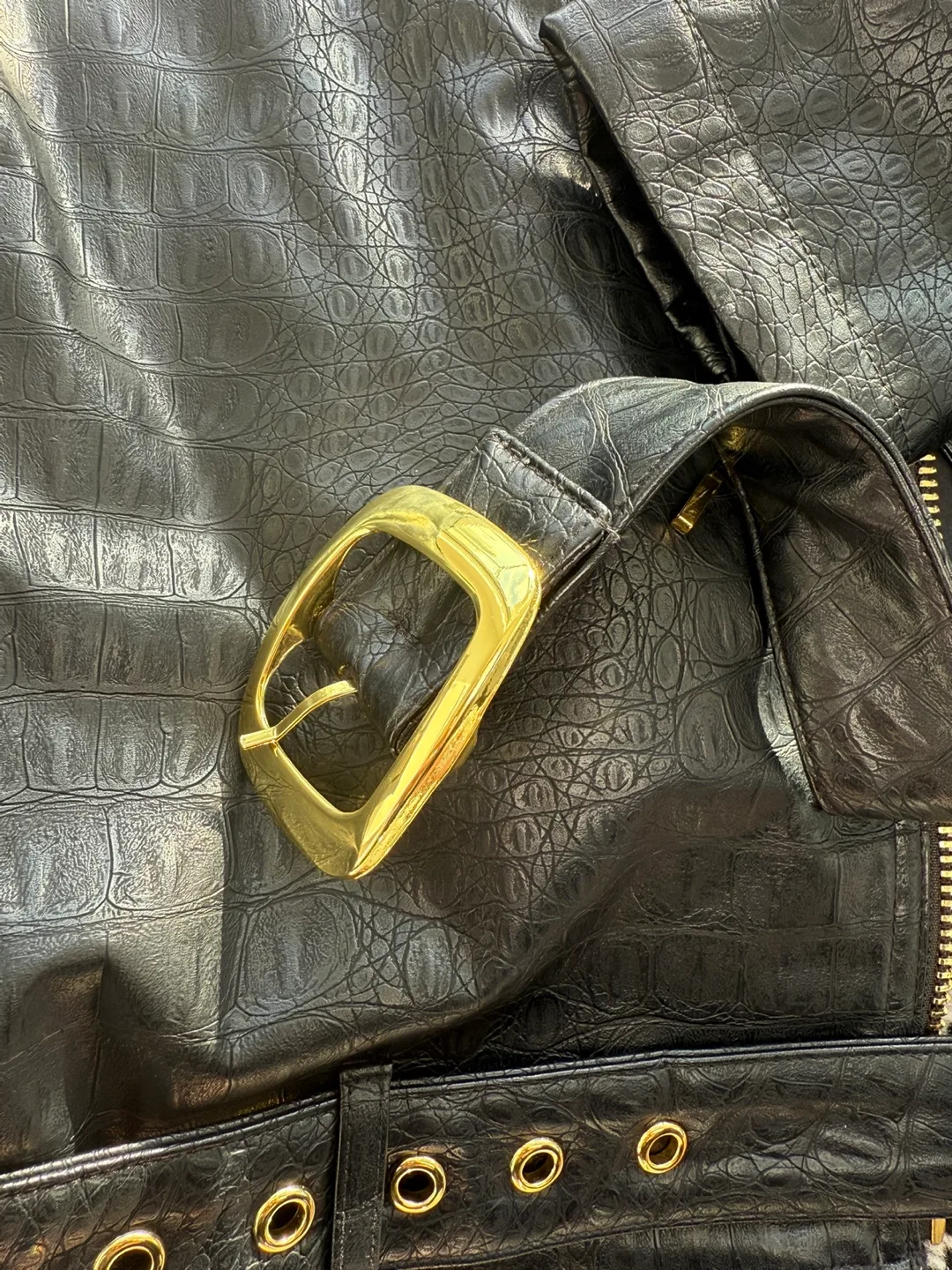 I.N.C. Black Faux Leather Jacket - Medium image indicator(3)