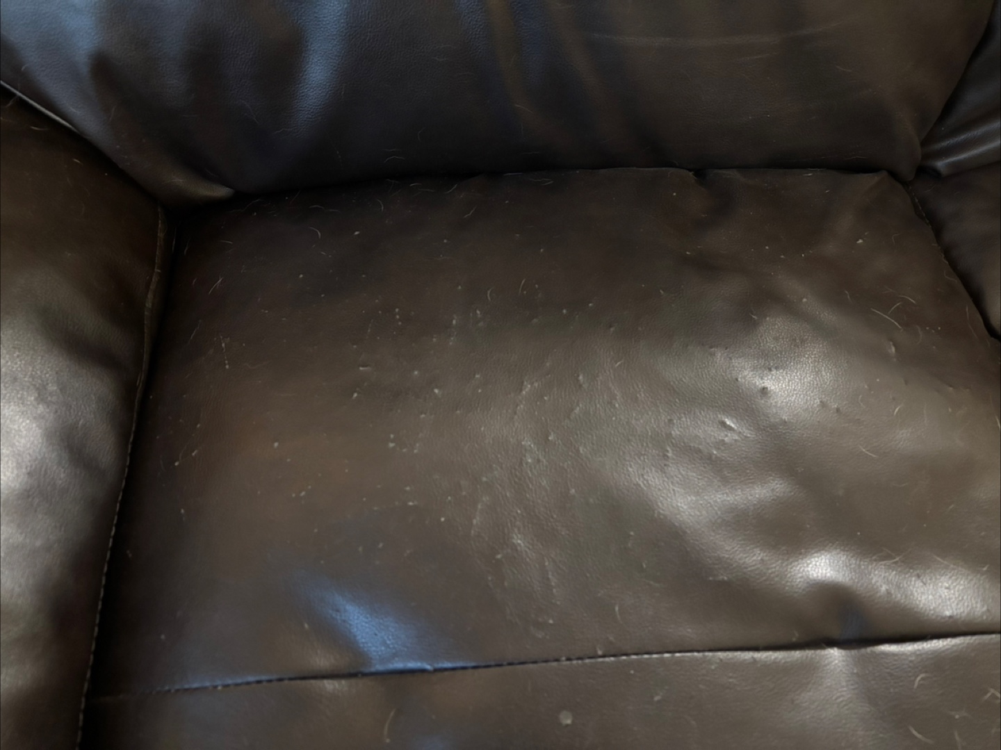 Black Leather Couch - photo 2