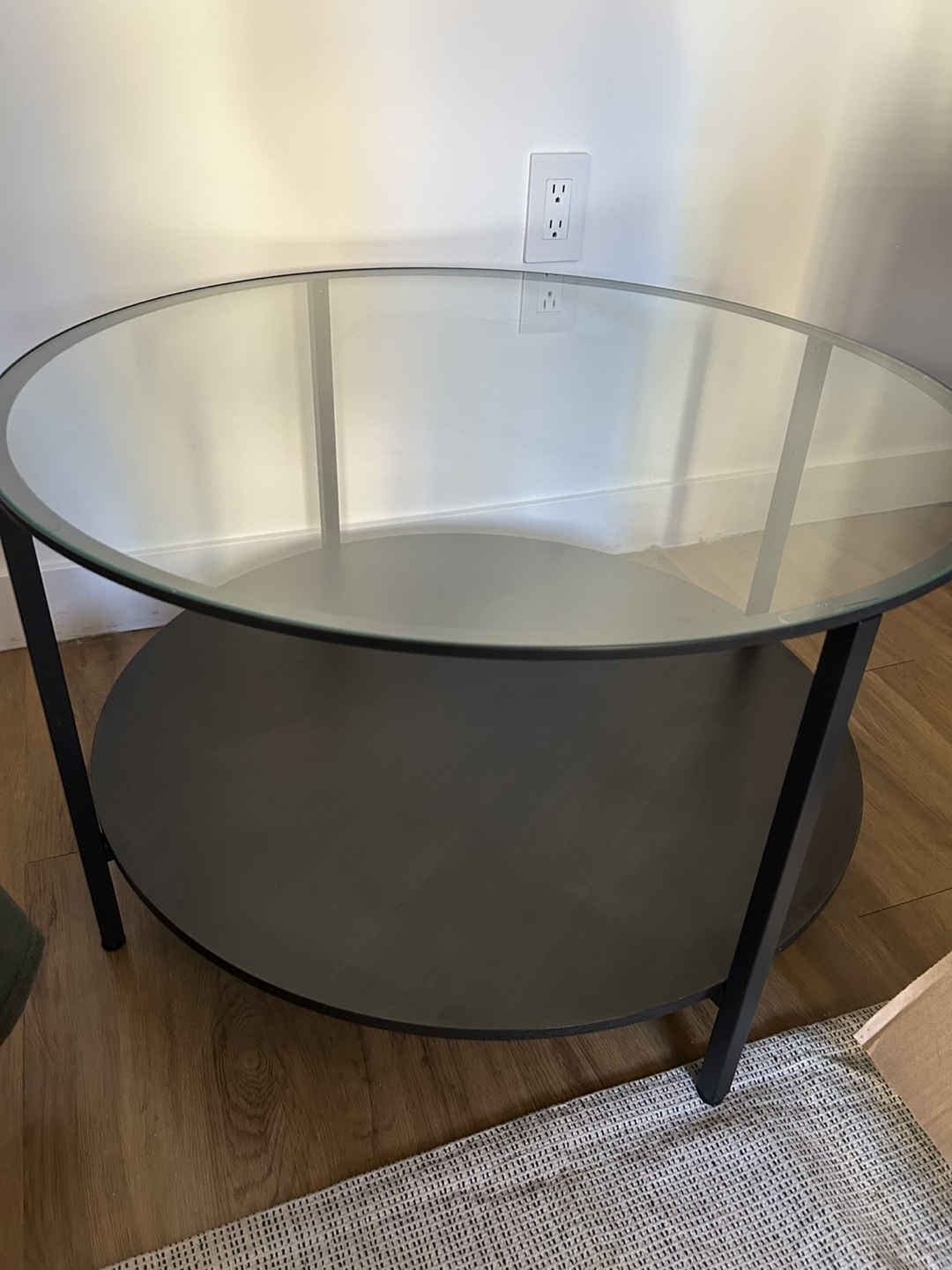 Glass Top Round Coffee Table