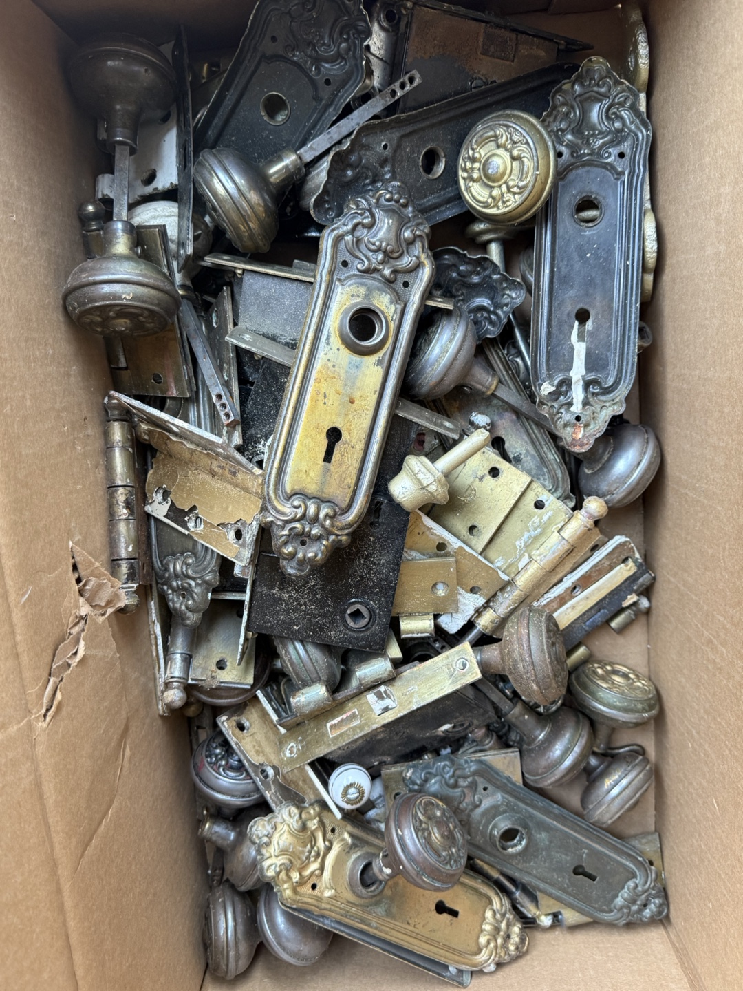 Antique door knobs and hinges