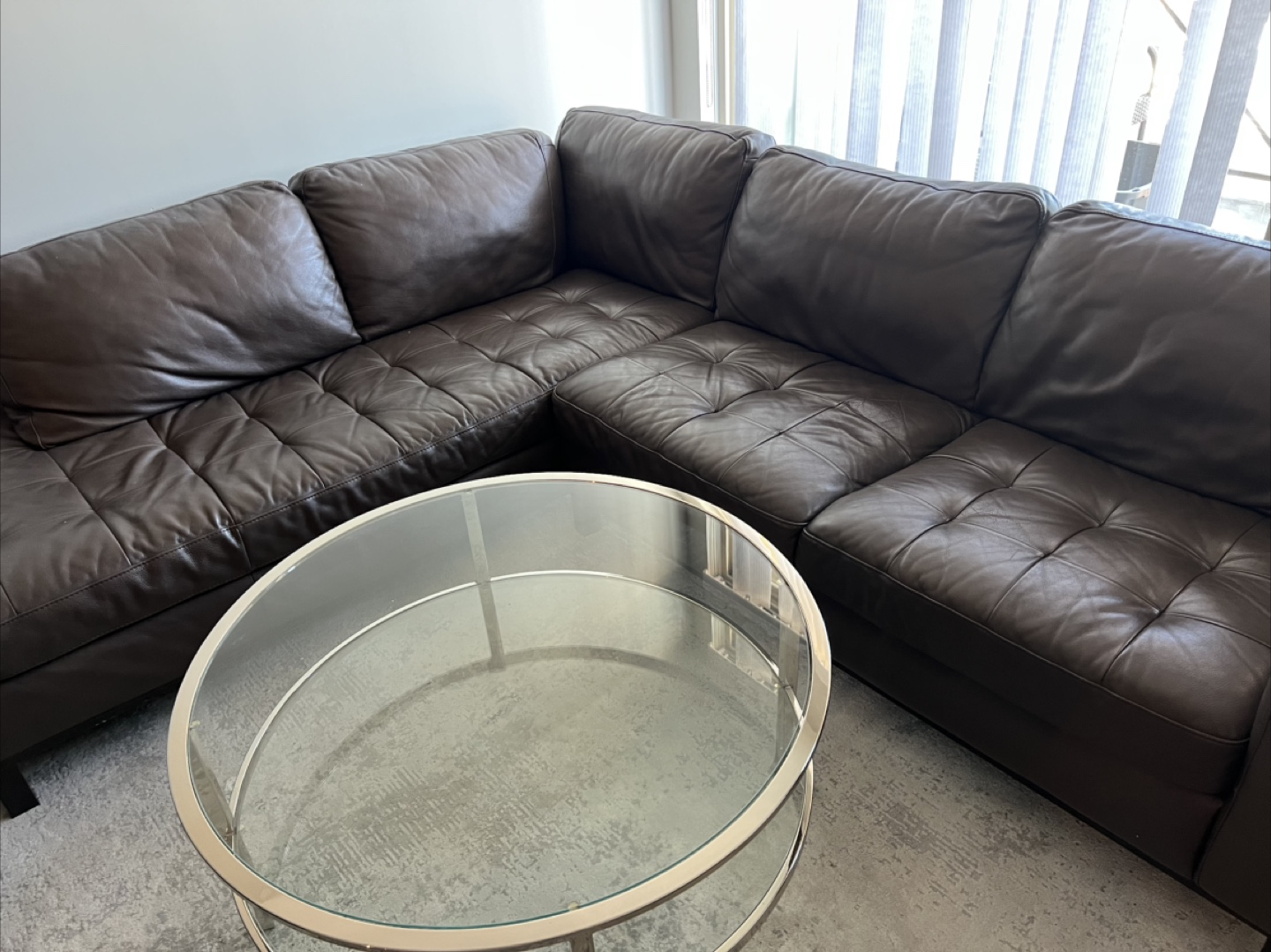 Brown Leather Sectional Sofa