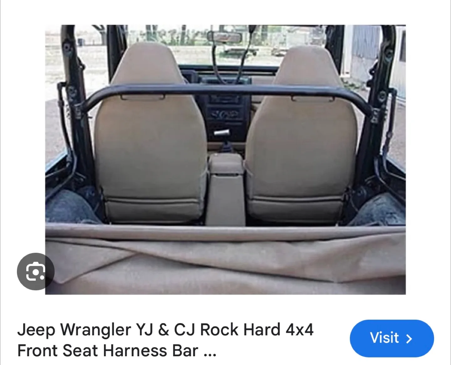Jeep Wrangler four point harness cage mount bar thumbnail