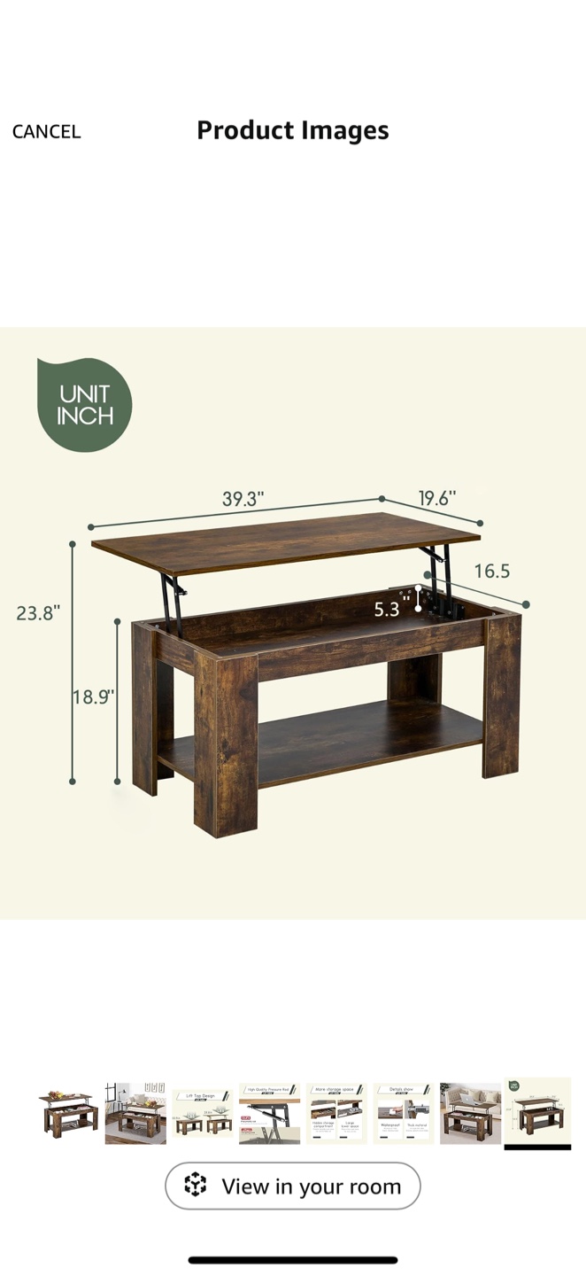 Wooden Lift Top Coffee Table - photo 4