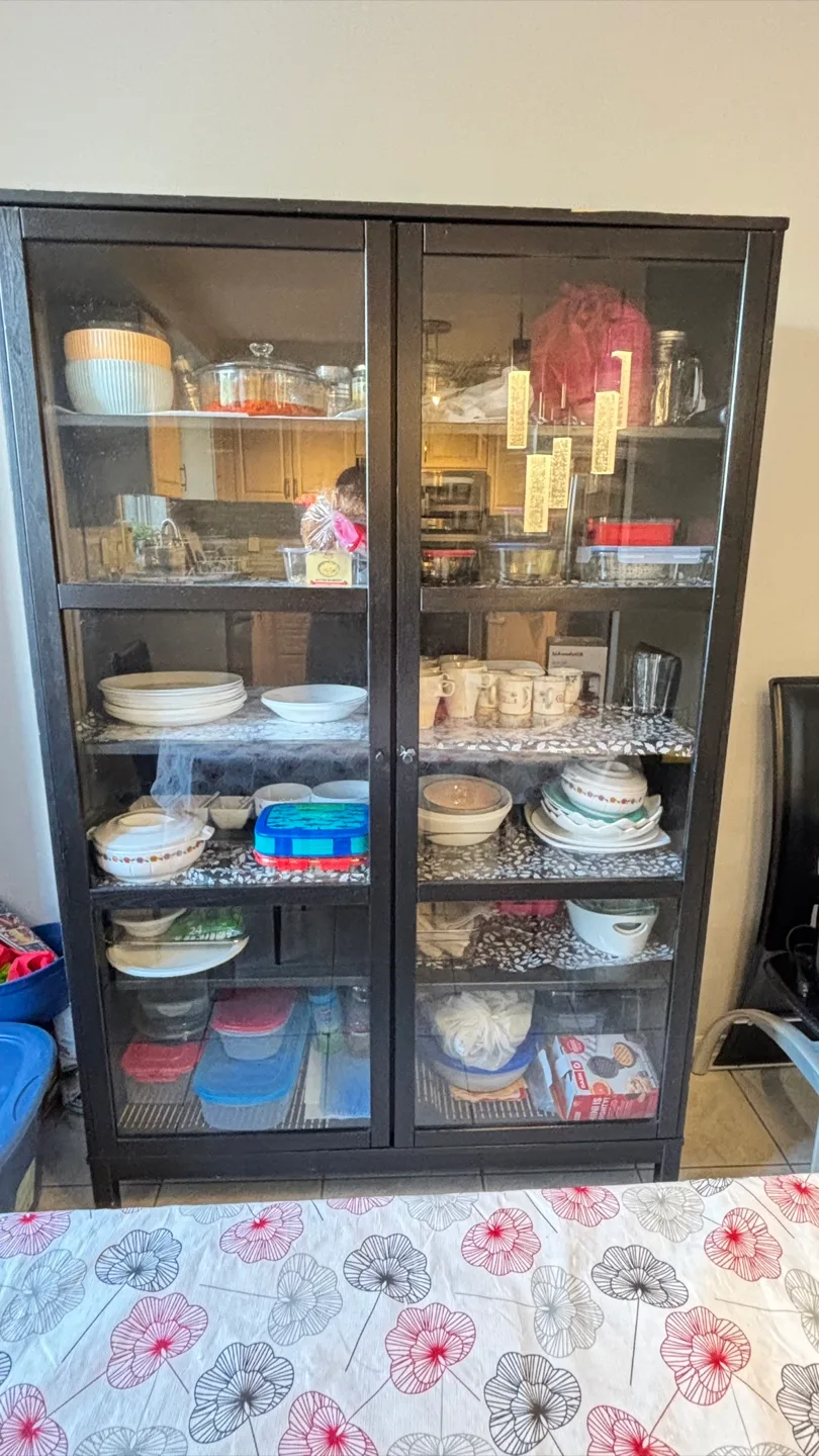 Black Glass Door Cabinet thumbnail