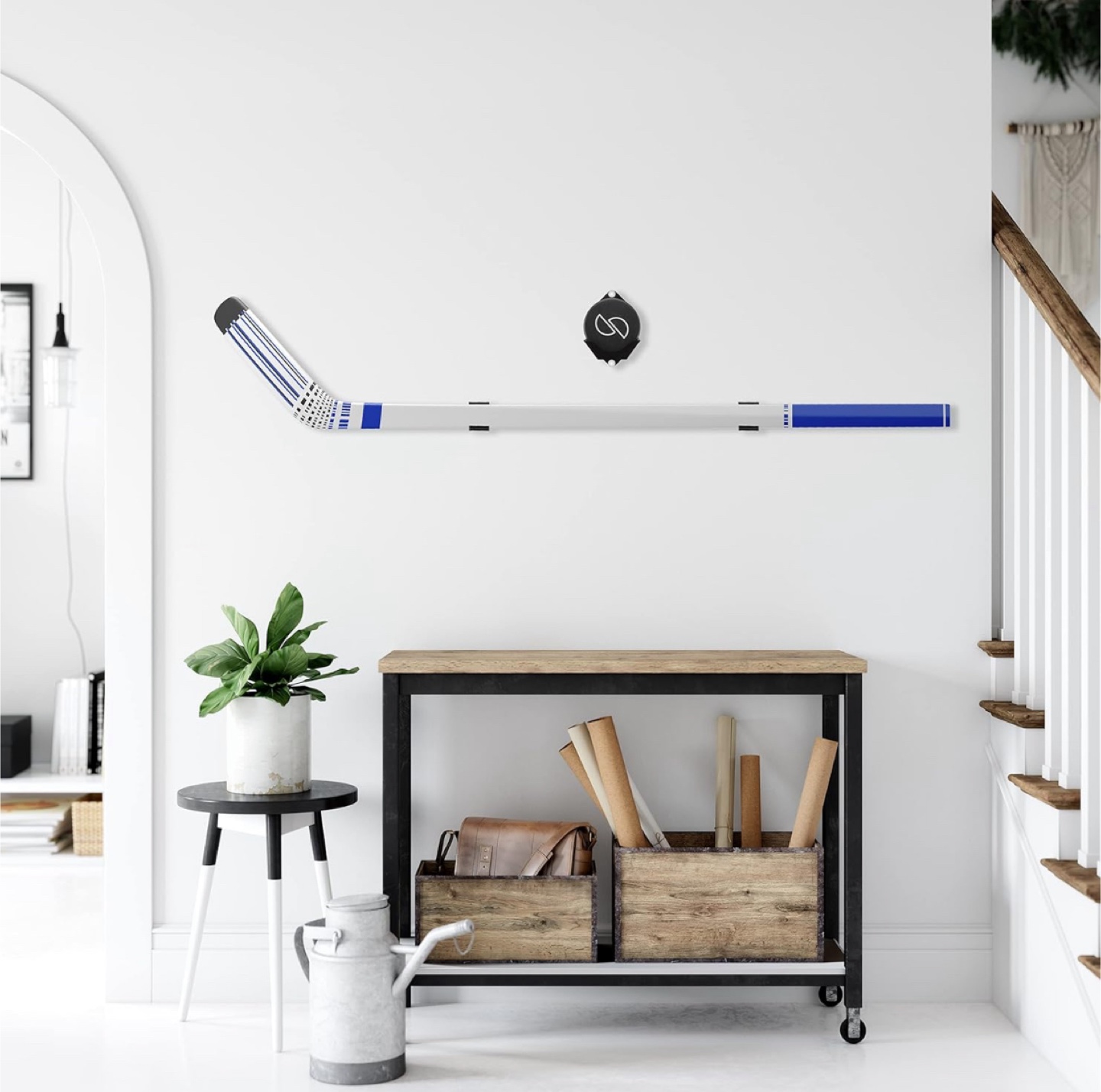 Brand New Katai Hockey Stick & Puck Display Wall Mount 2-Pk