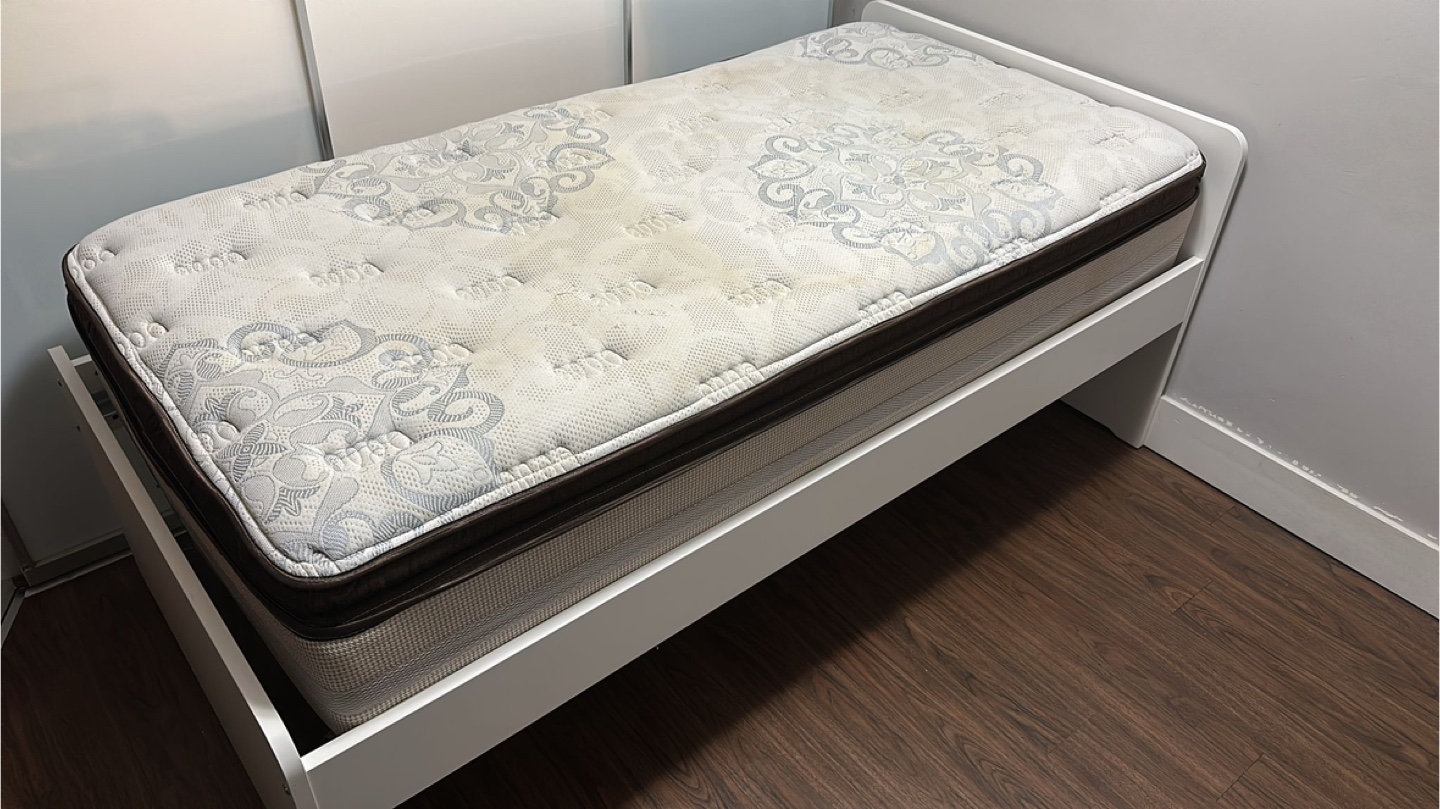 White Single Bed Frame and mattress - photo 3