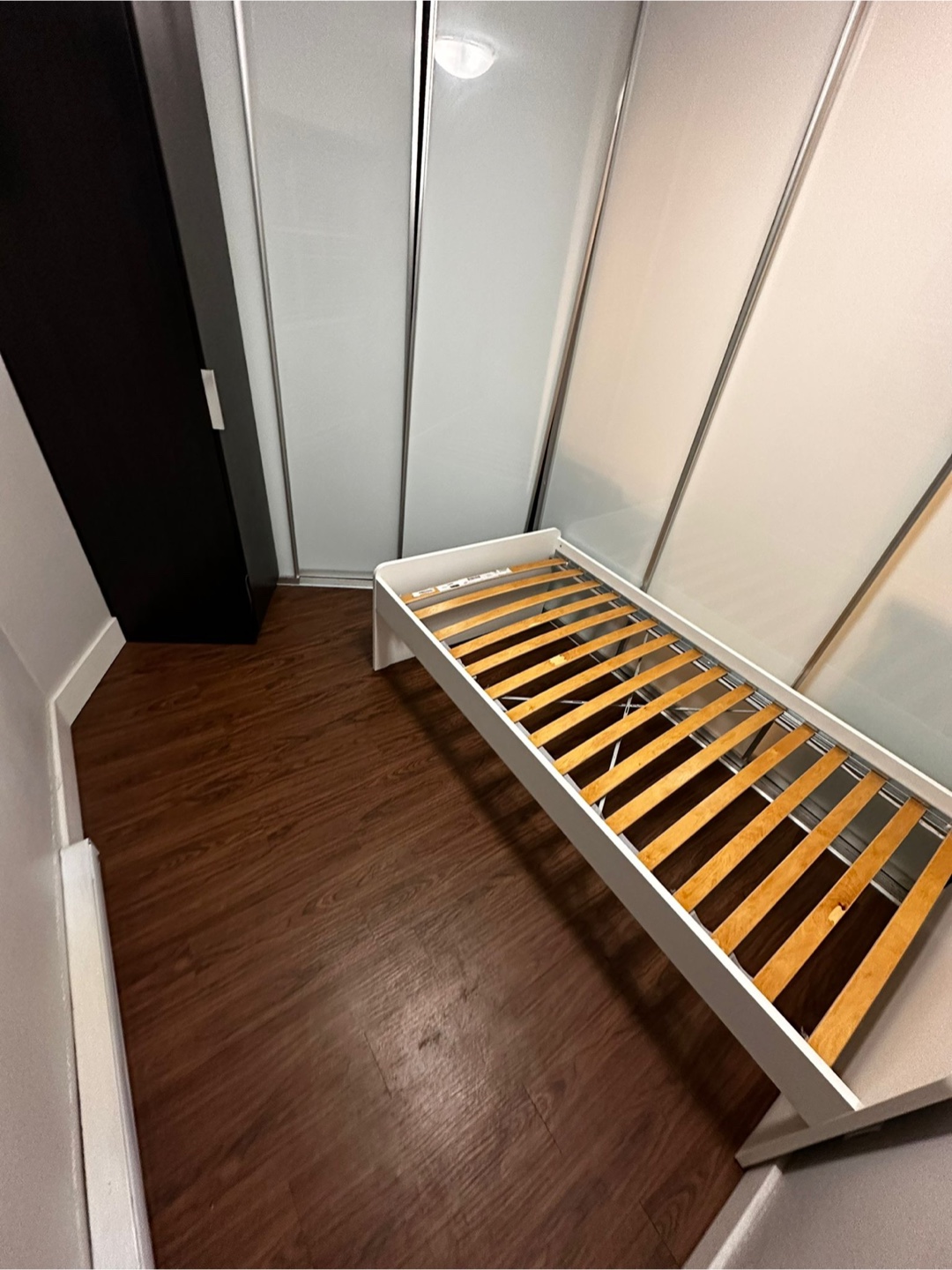 White Single Bed Frame and mattress - photo 2