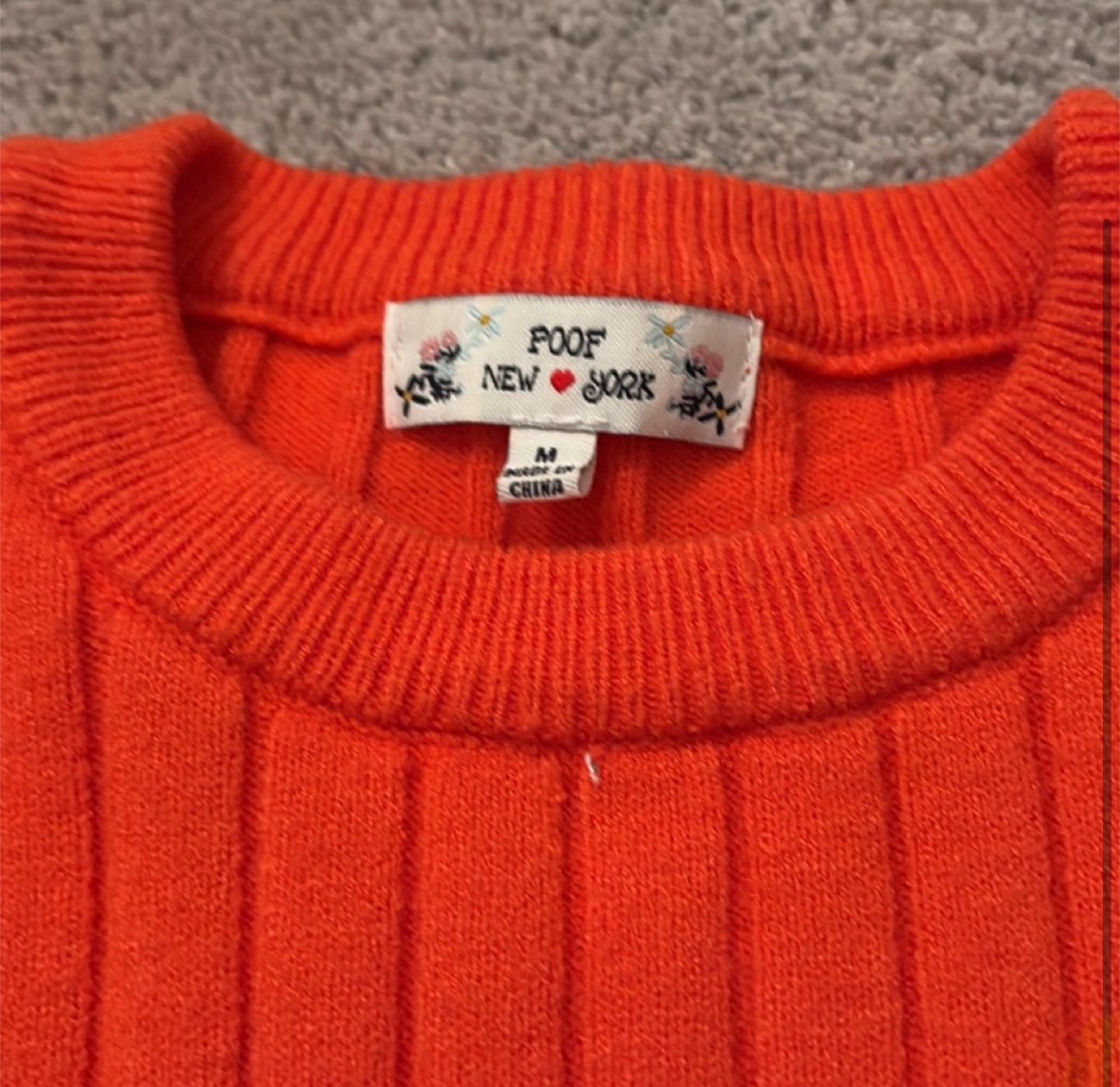 Orange Ribbed Knit Sweater - photo 2