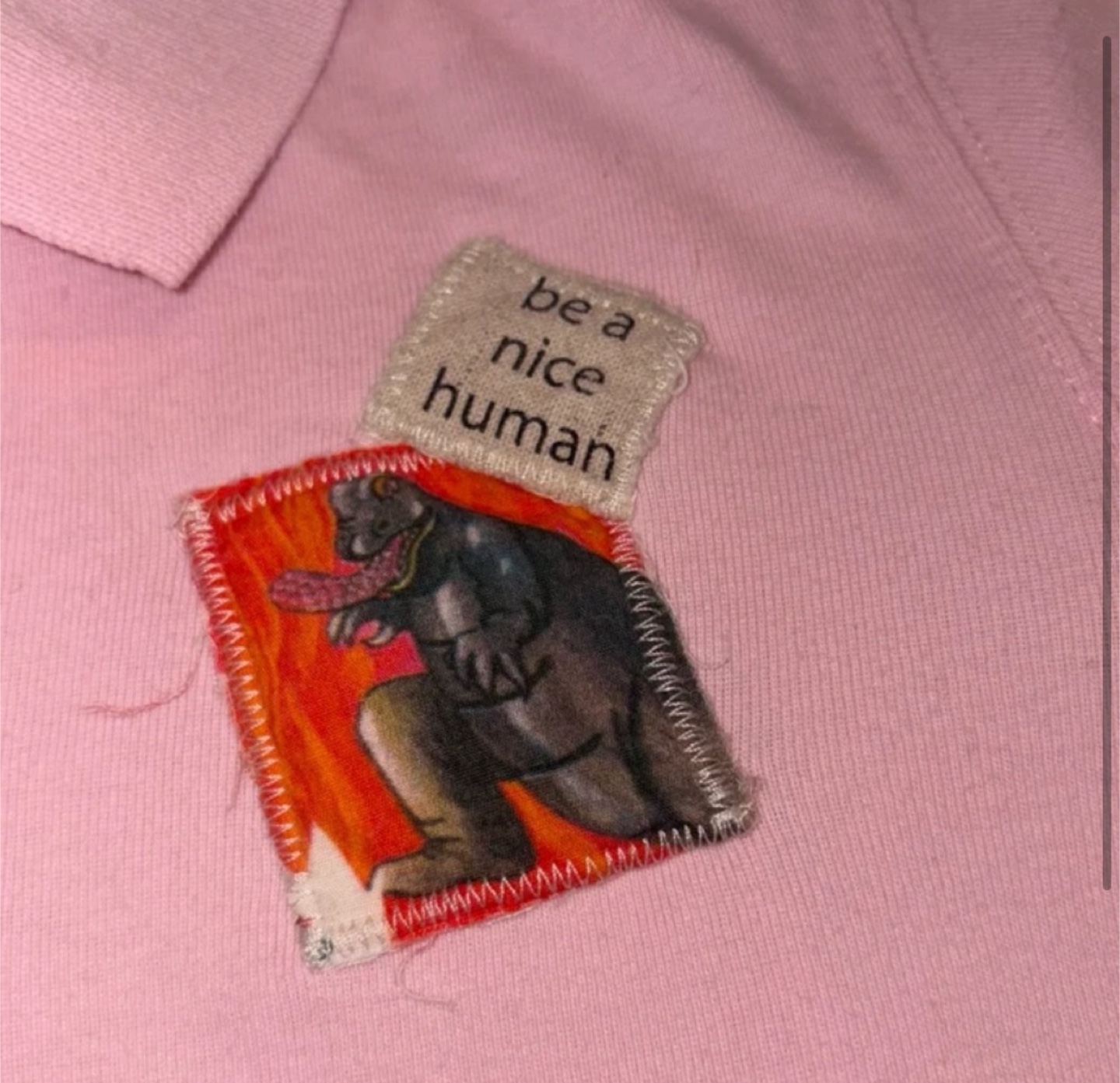 Pink Polo Shirt with Patches - photo 2