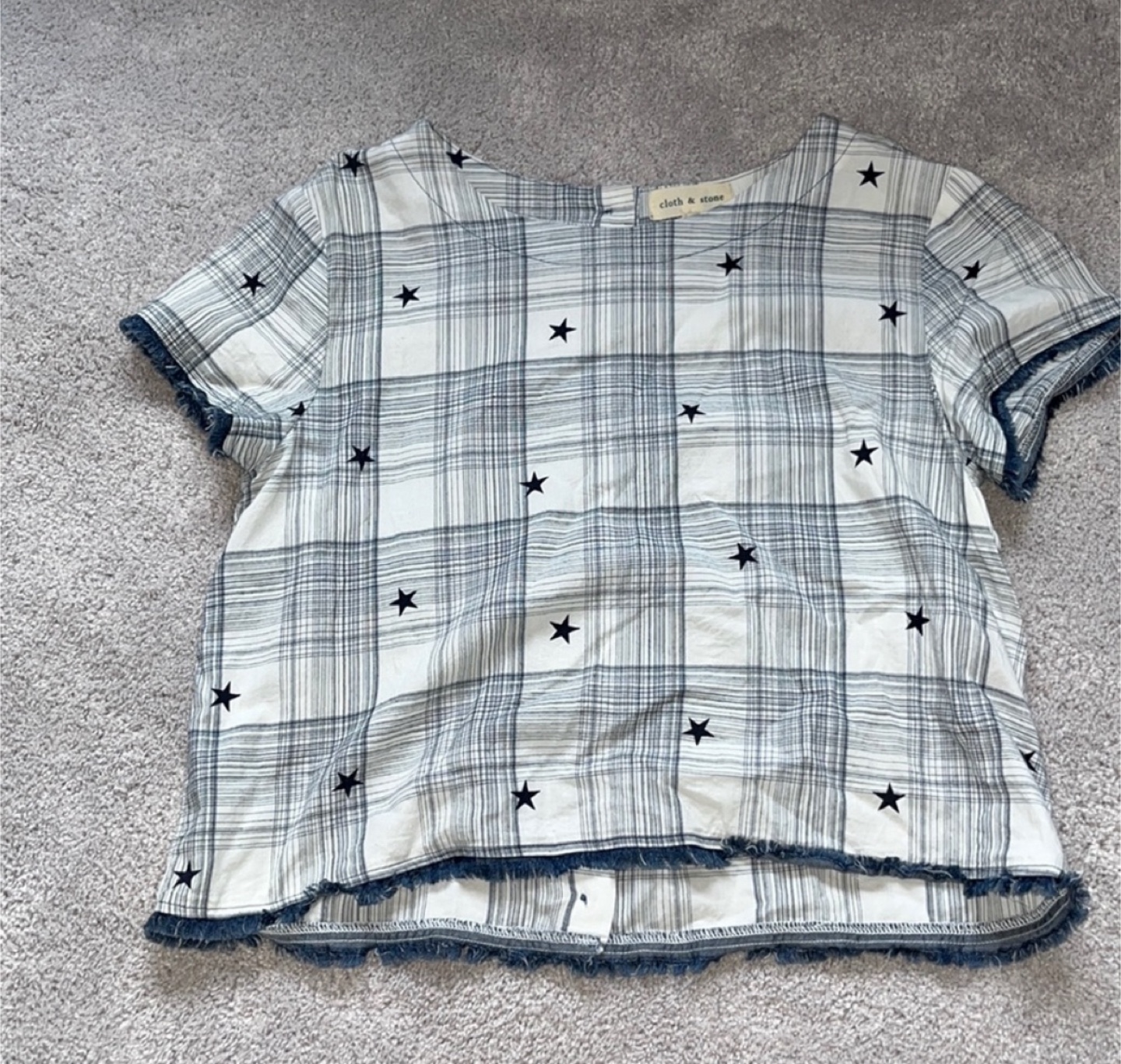 Cloth & Stone Plaid Star Top