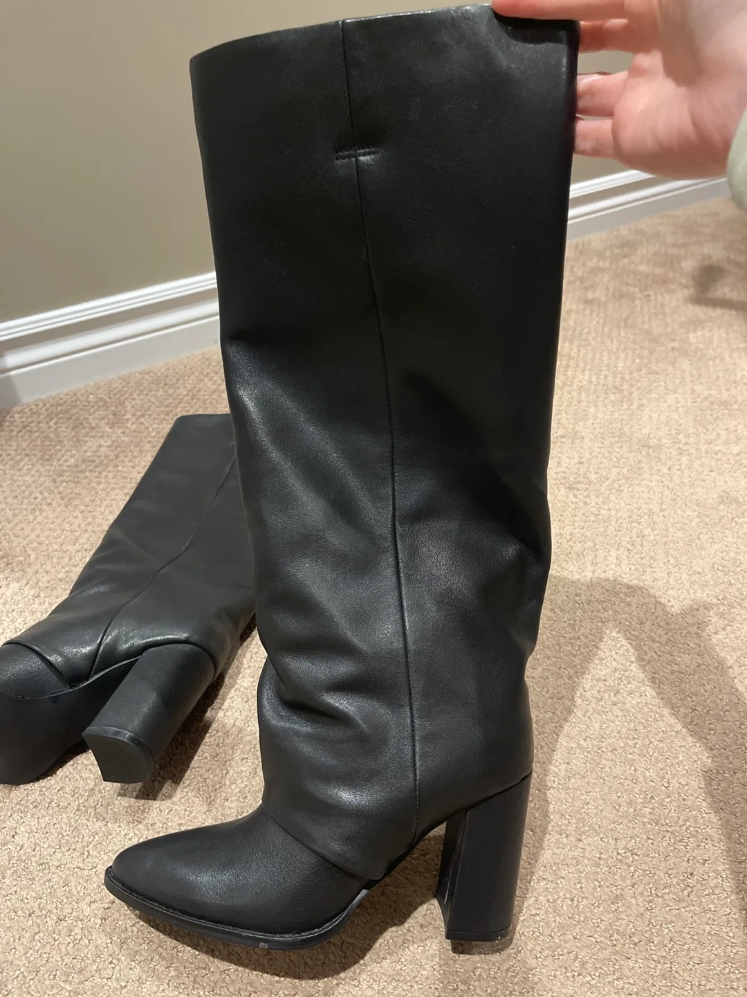 Steve Madden Black Leather Boots image indicator(3)