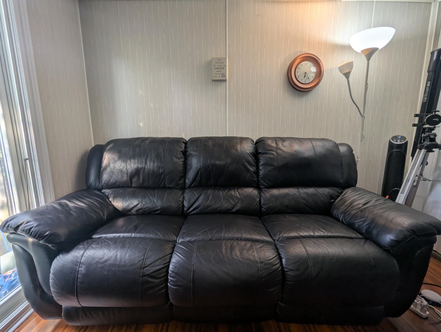 Black Leather Couch - photo 5
