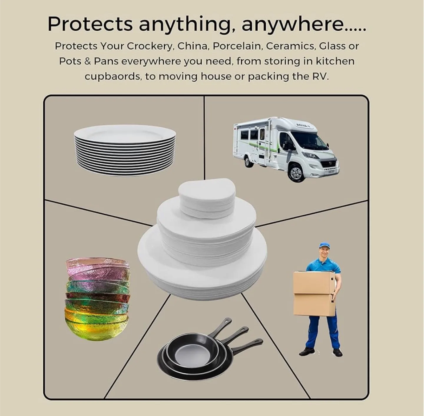 Brand New 72pcs Katai Felt Plate Dividers - Pack, Move, Store image indicator(3)