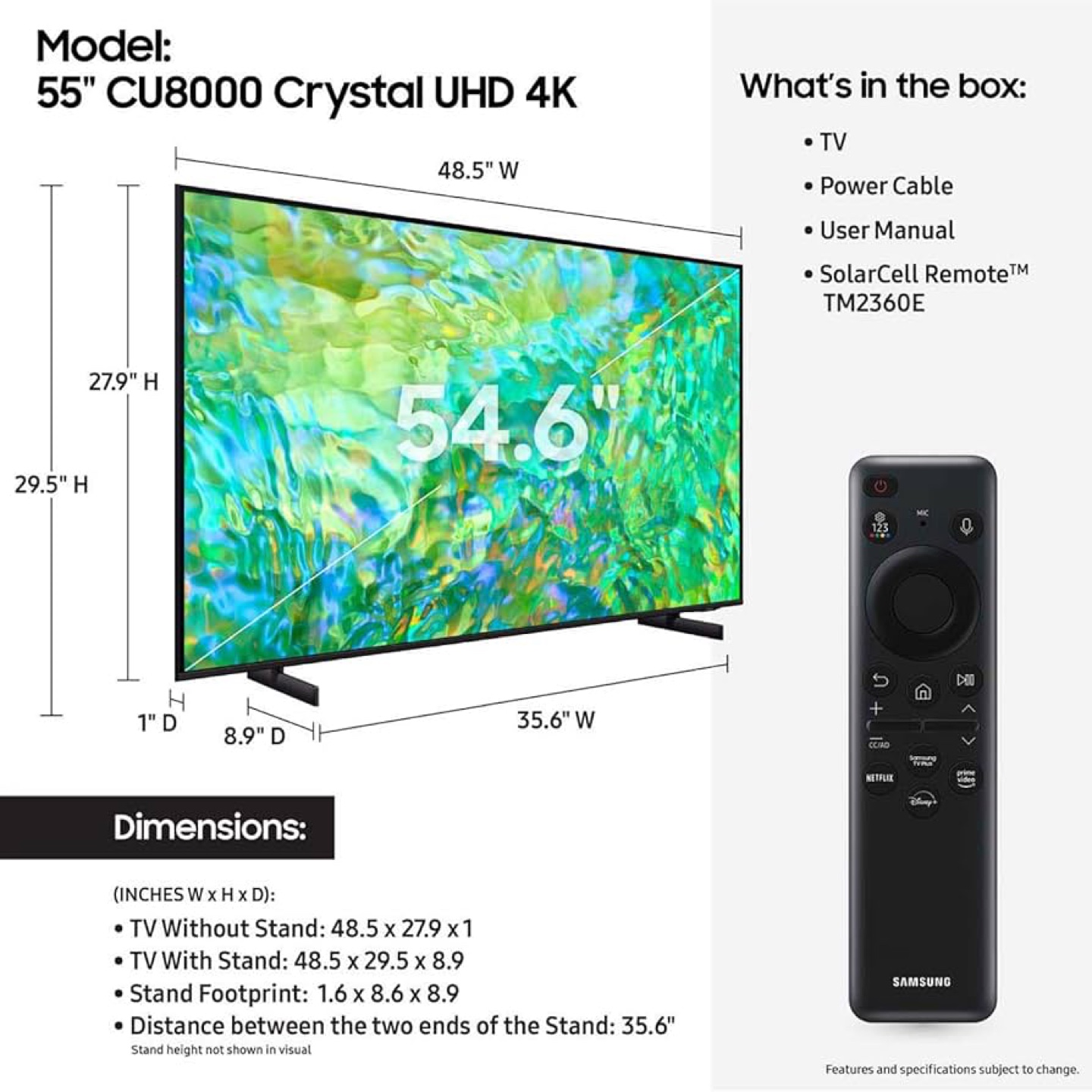 Samsung 55" Crystal UHD 4K TV - photo 3