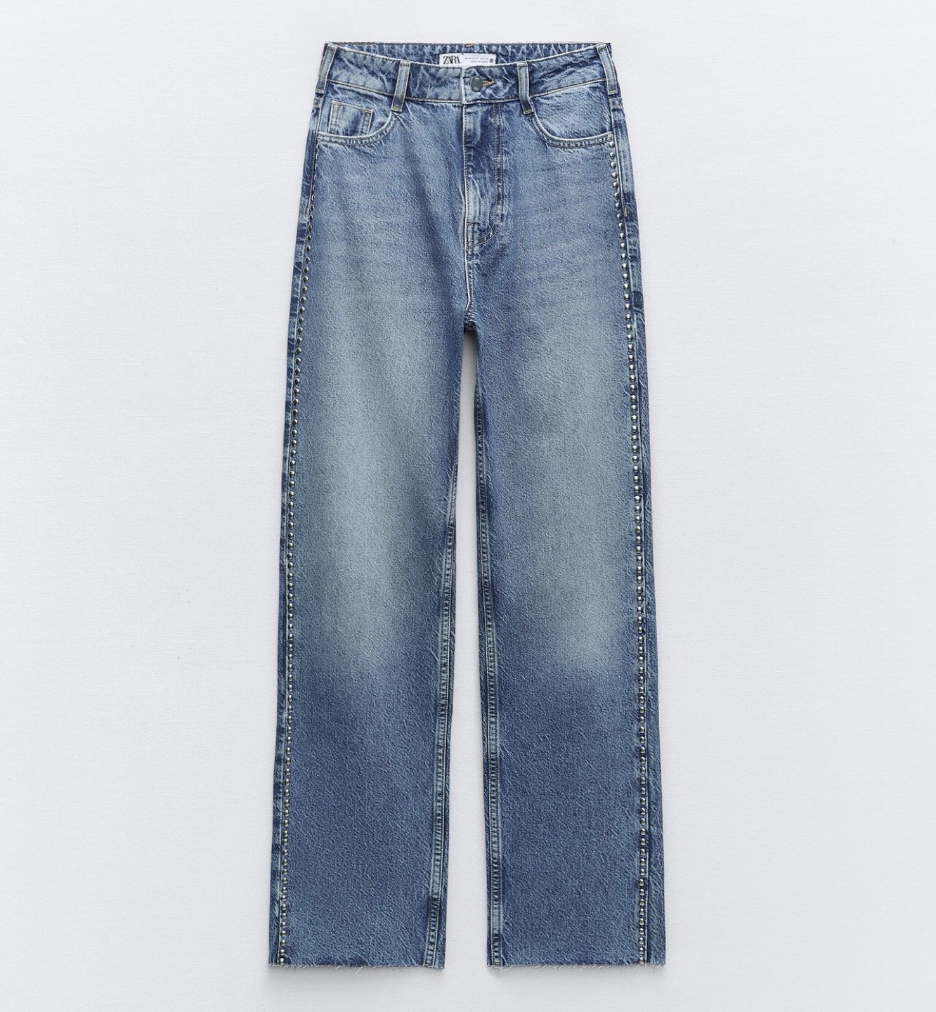 Zara High Waisted Straight Leg Jeans
