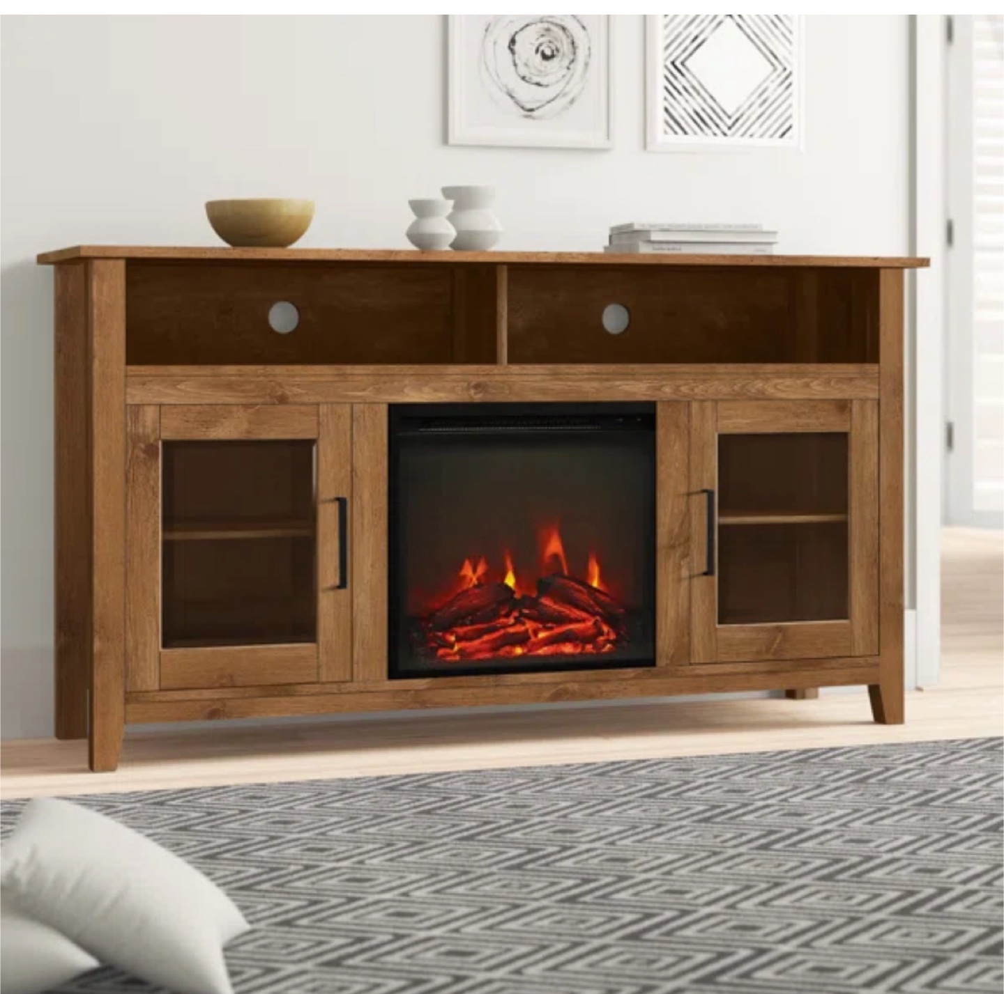 58" Media Console with Electric Fireplace - photo 4