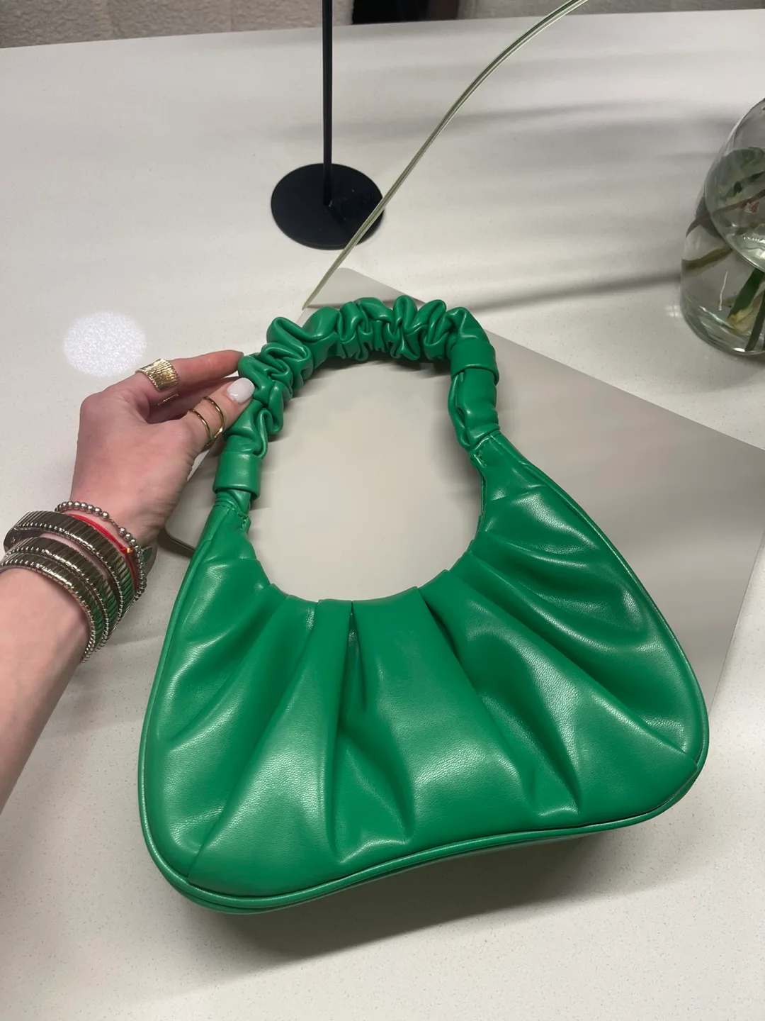 JW PEI Gabbi Ruched Hobo Handbag - Green image indicator(3)