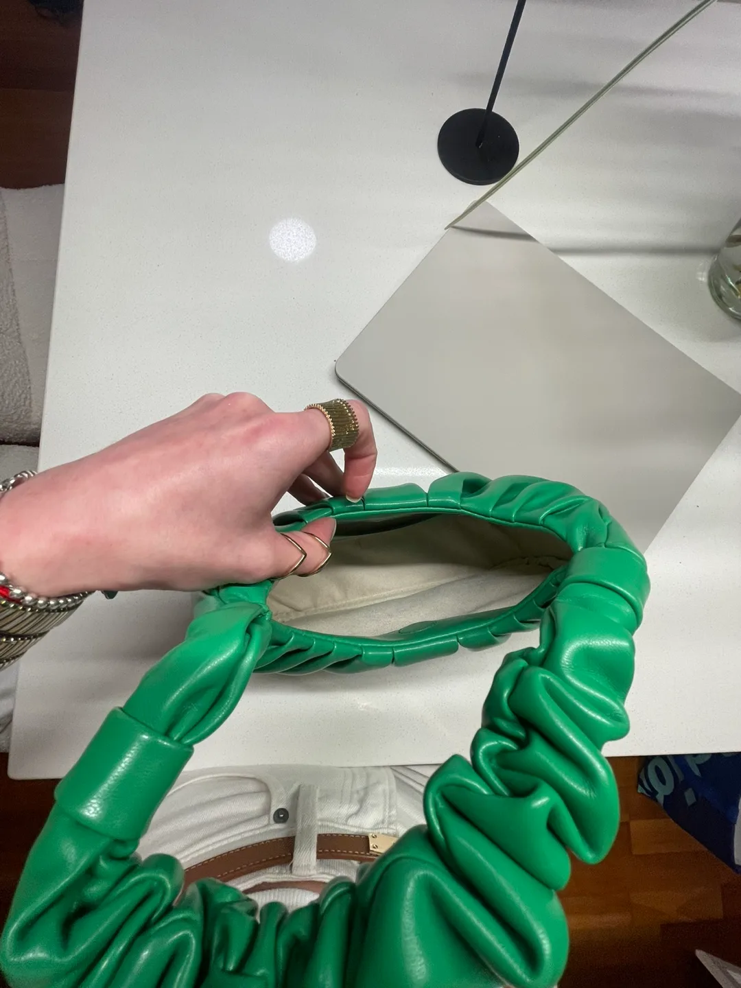 JW PEI Gabbi Ruched Hobo Handbag - Green image indicator(4)