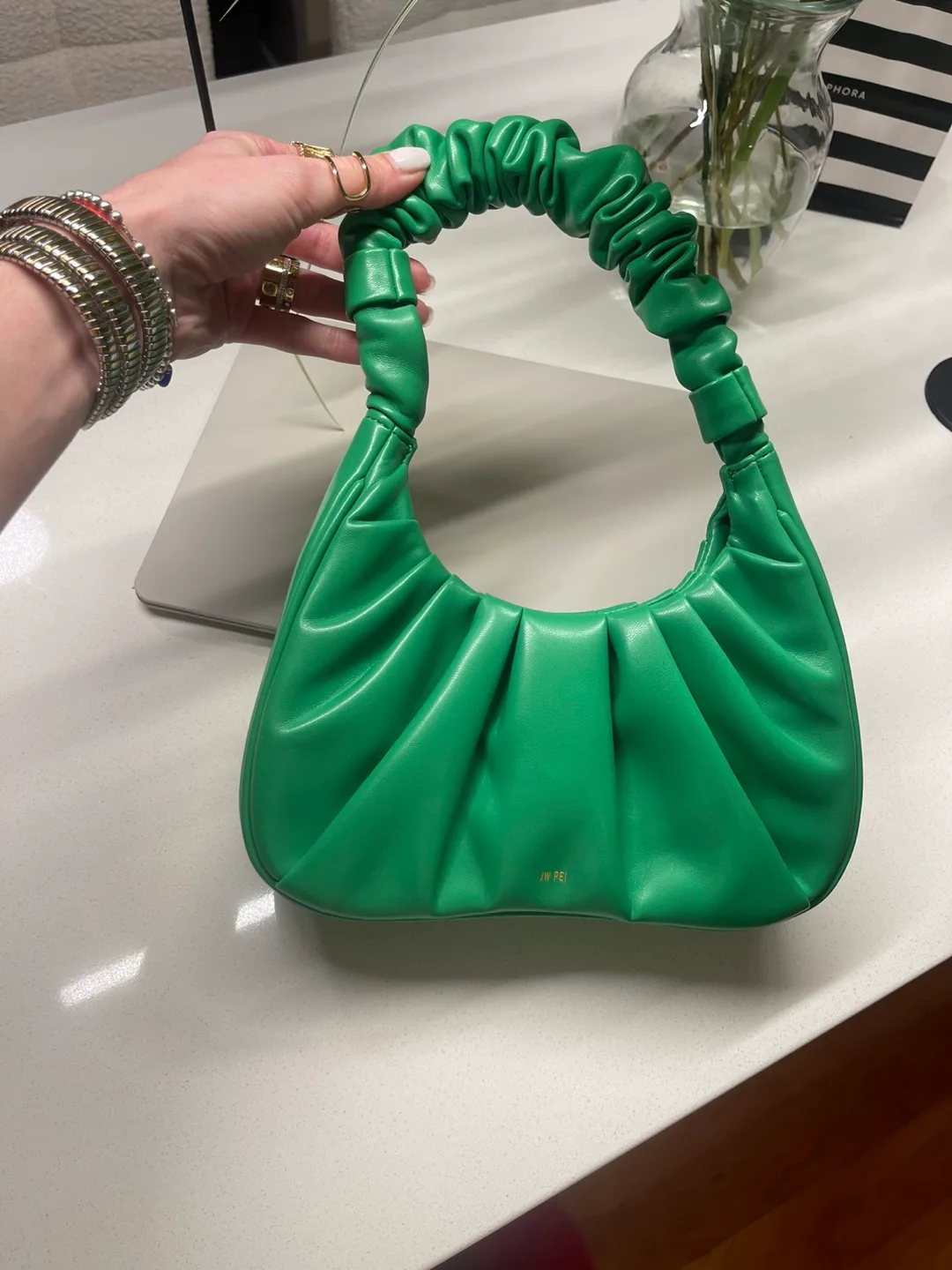 JW PEI Gabbi Ruched Hobo Handbag - Green image indicator(2)