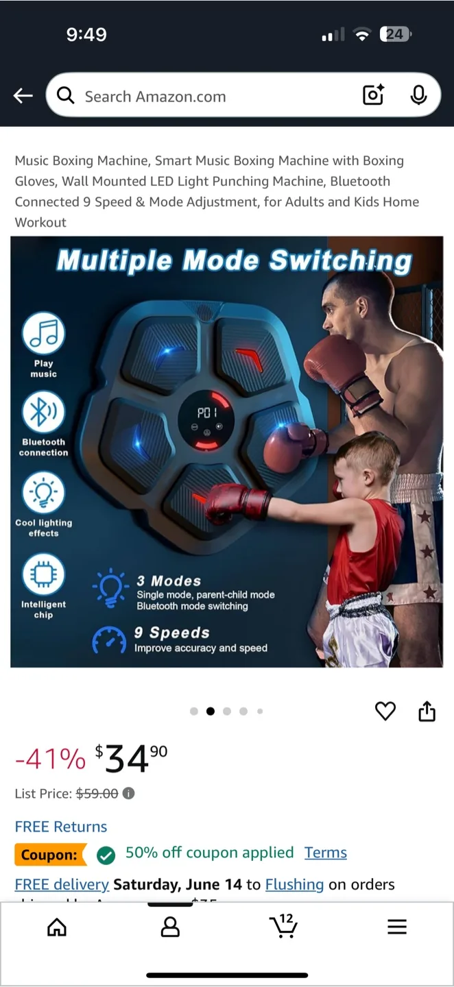 Smart Music Boxing Machine With Gloves thumbnail