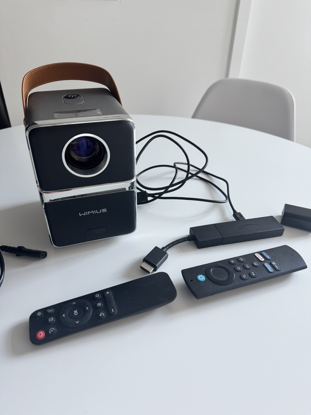 Projector with Amazon fire stick and Accessories