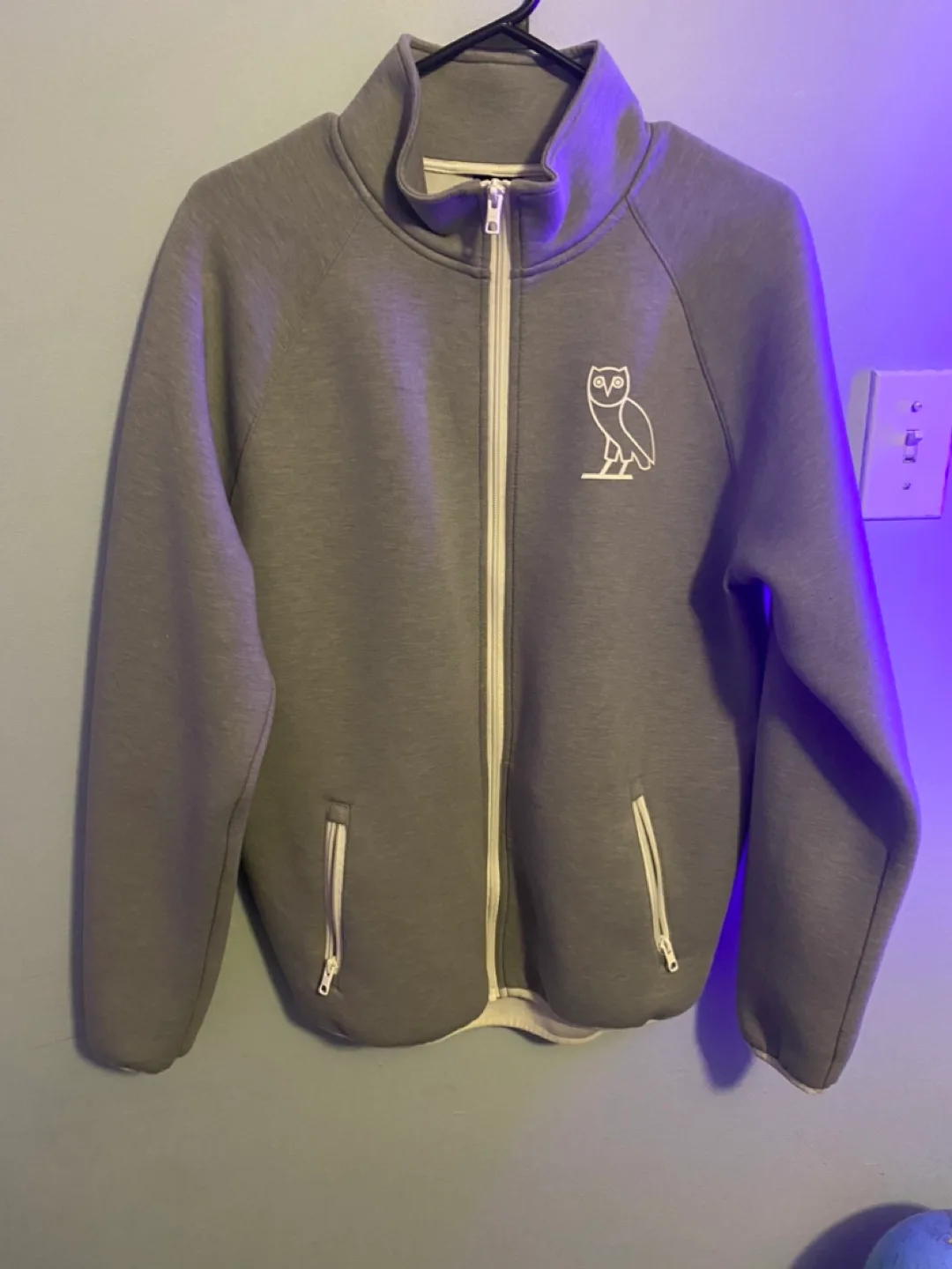 OVO Grey Quarter Zip Jacket - Small thumbnail