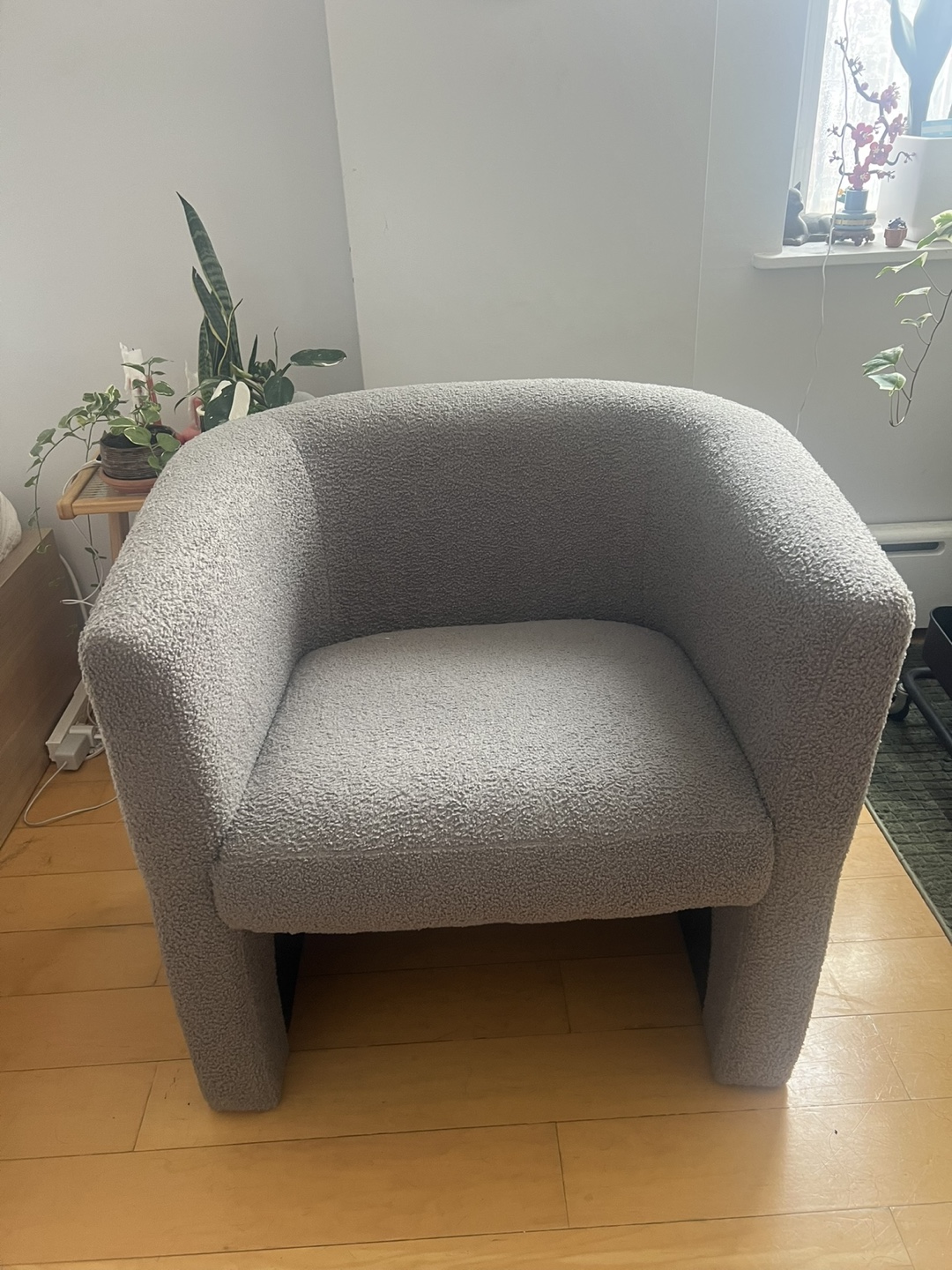 Cozy Grey Boucle Armchair and Ottoman - photo 2
