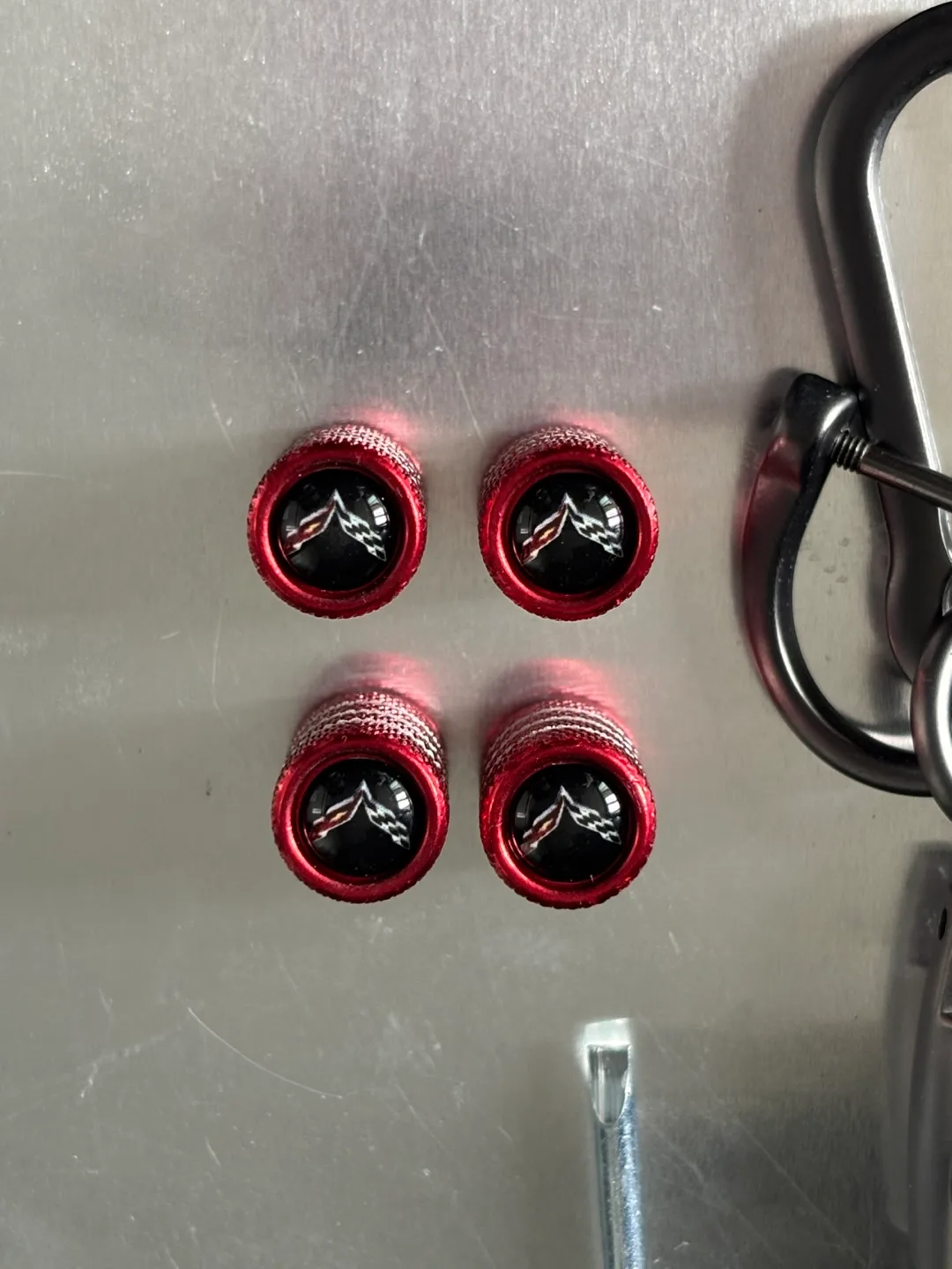 Corvette Tire Valve Stem Caps & Keychain image indicator(2)