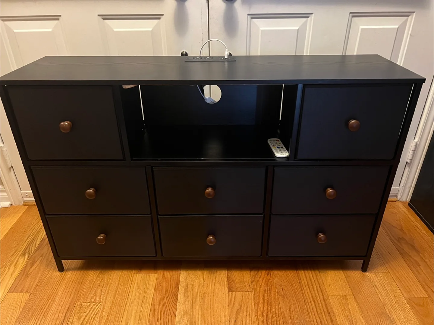 Black Entertainment Unit with Multiple Drawers thumbnail