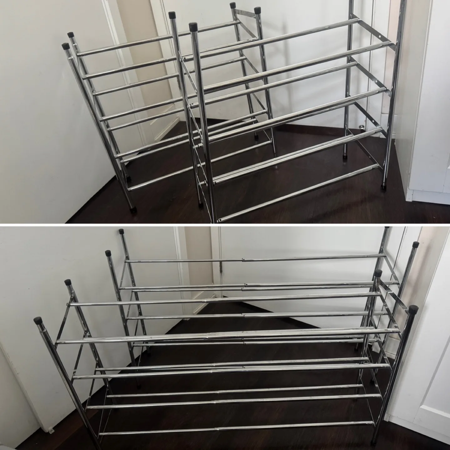 Selling 2 metal expandible shoe racks Both for $15- thumbnail