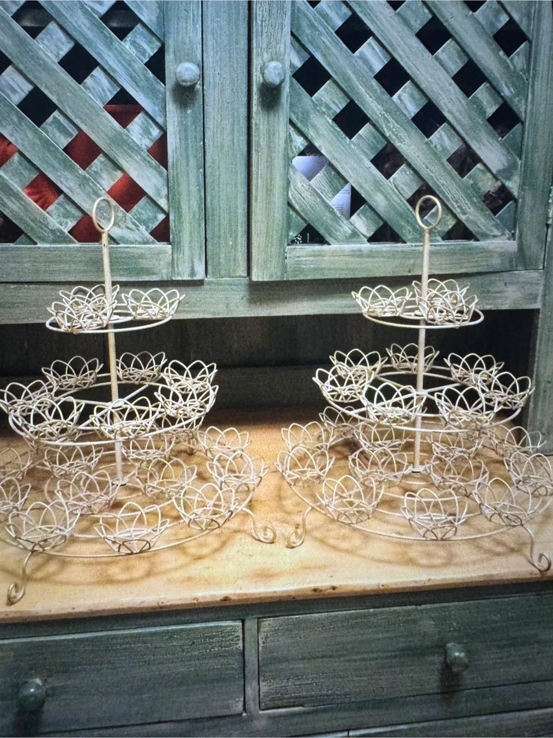 $15 each 2 Two-Tiered metal 24 cupcake each Stands $15 each thumbnail