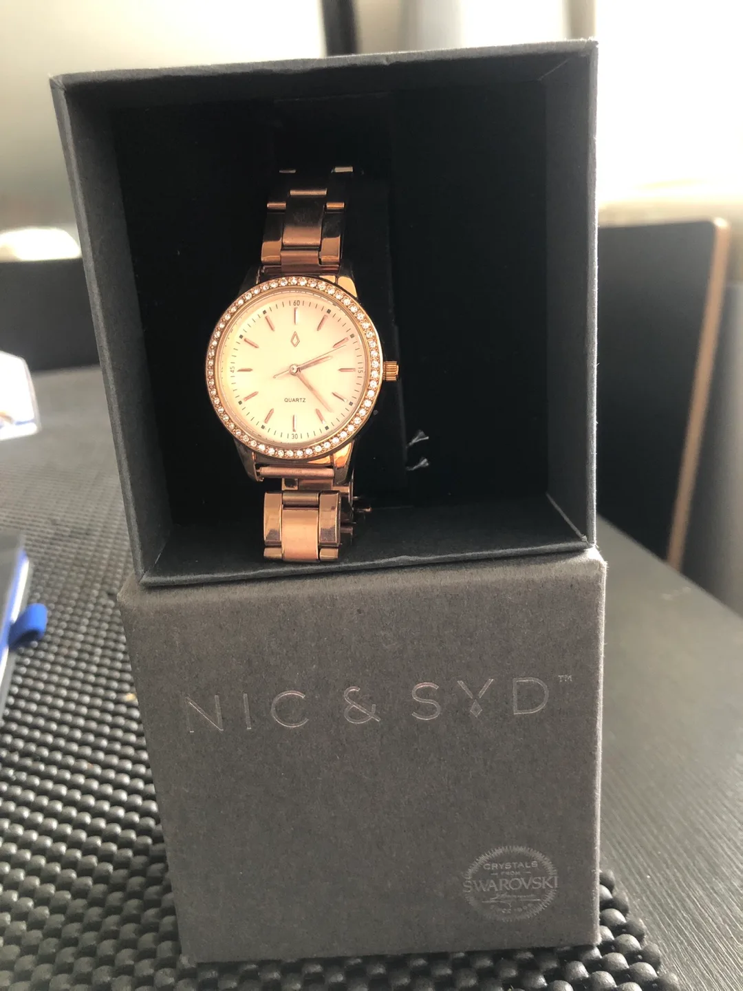 NIC & SYD Rose Gold Watch with Crystals thumbnail
