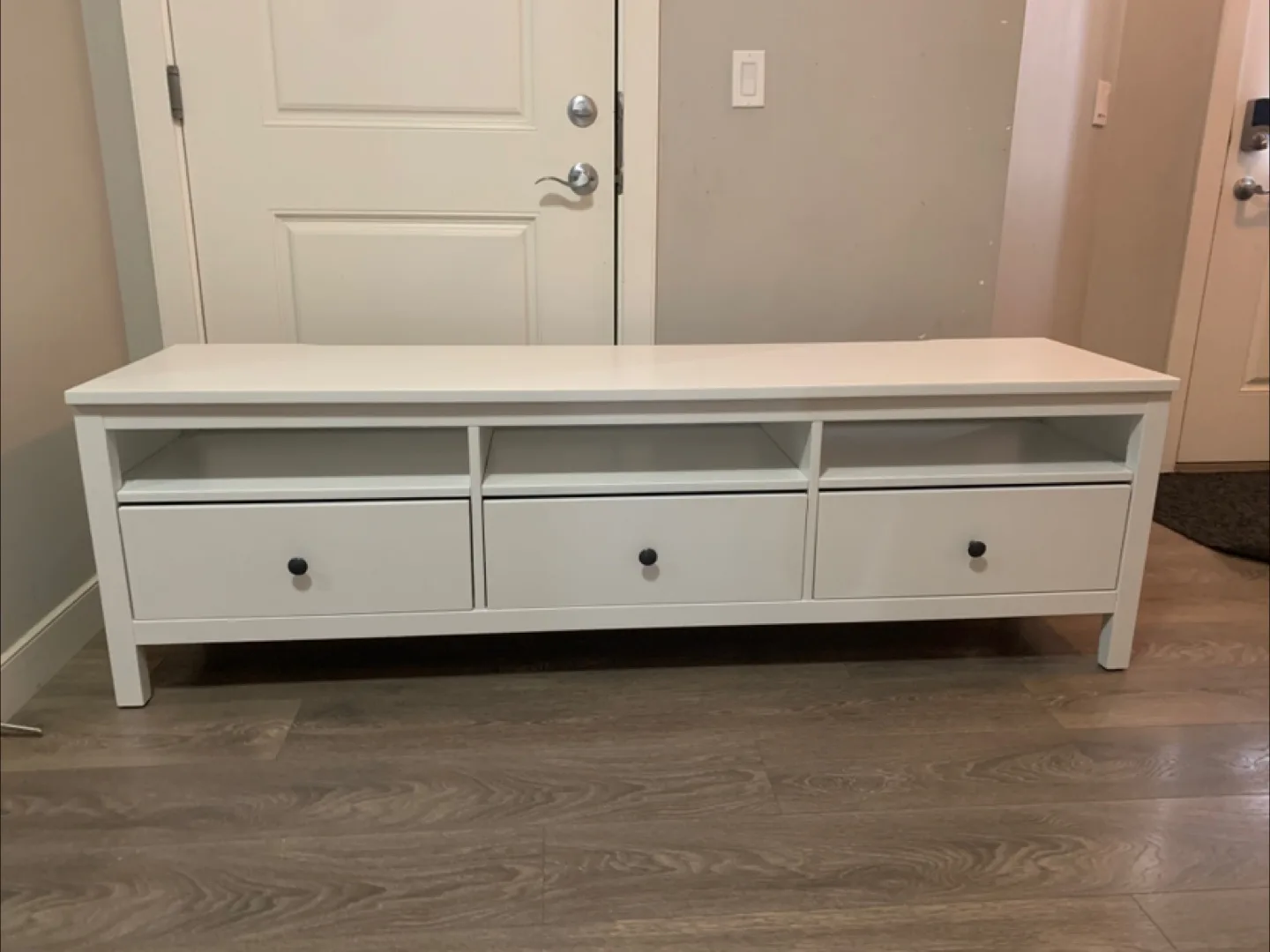 White TV Stand with Drawers thumbnail