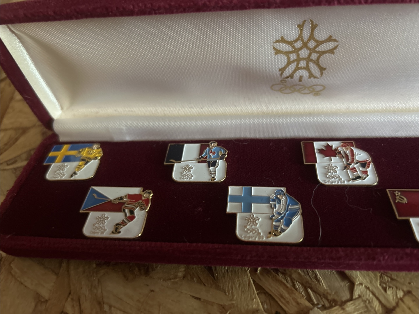Vintage Olympics Pin Set with Case