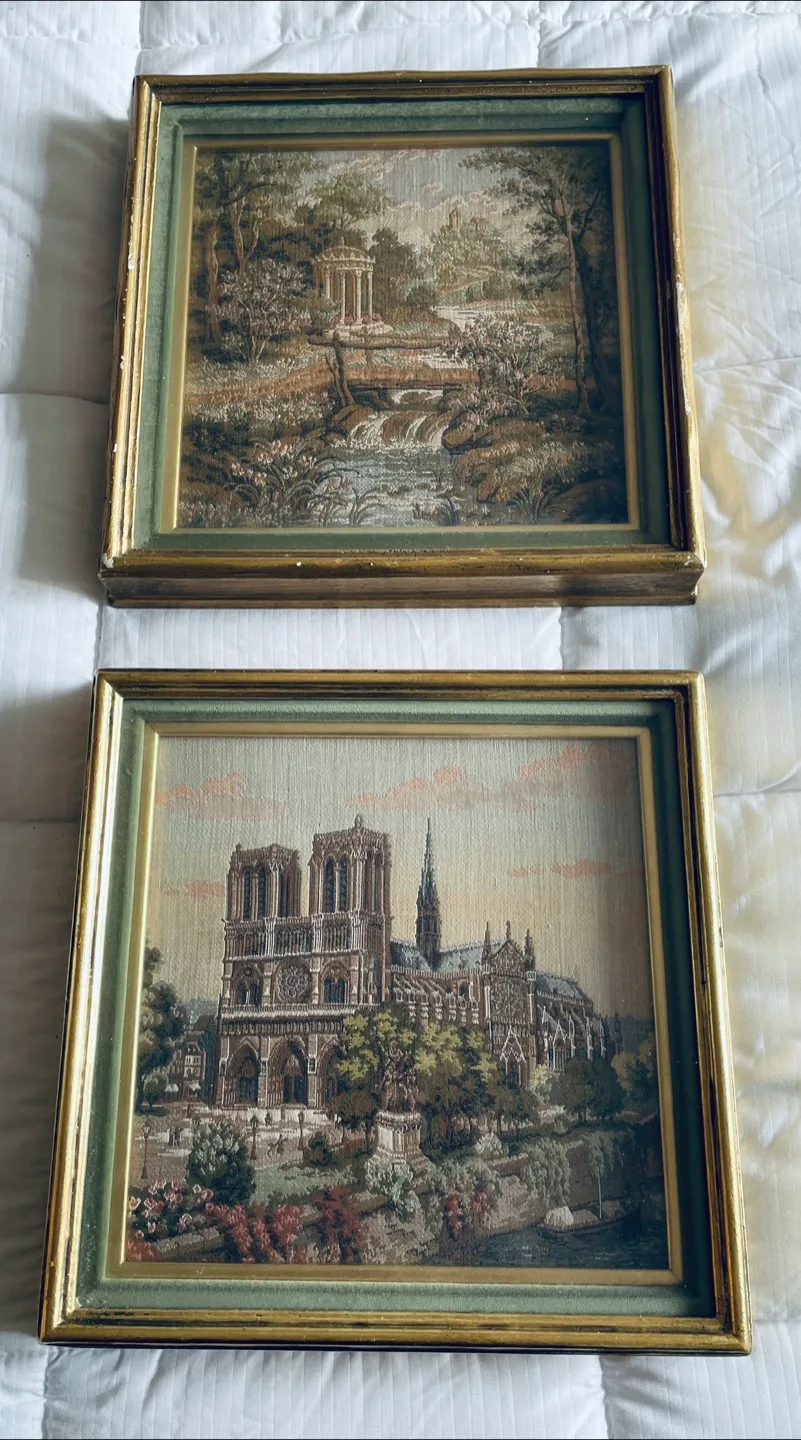 Vintage French Aubusson Jacquard Tapestry Pictures thumbnail