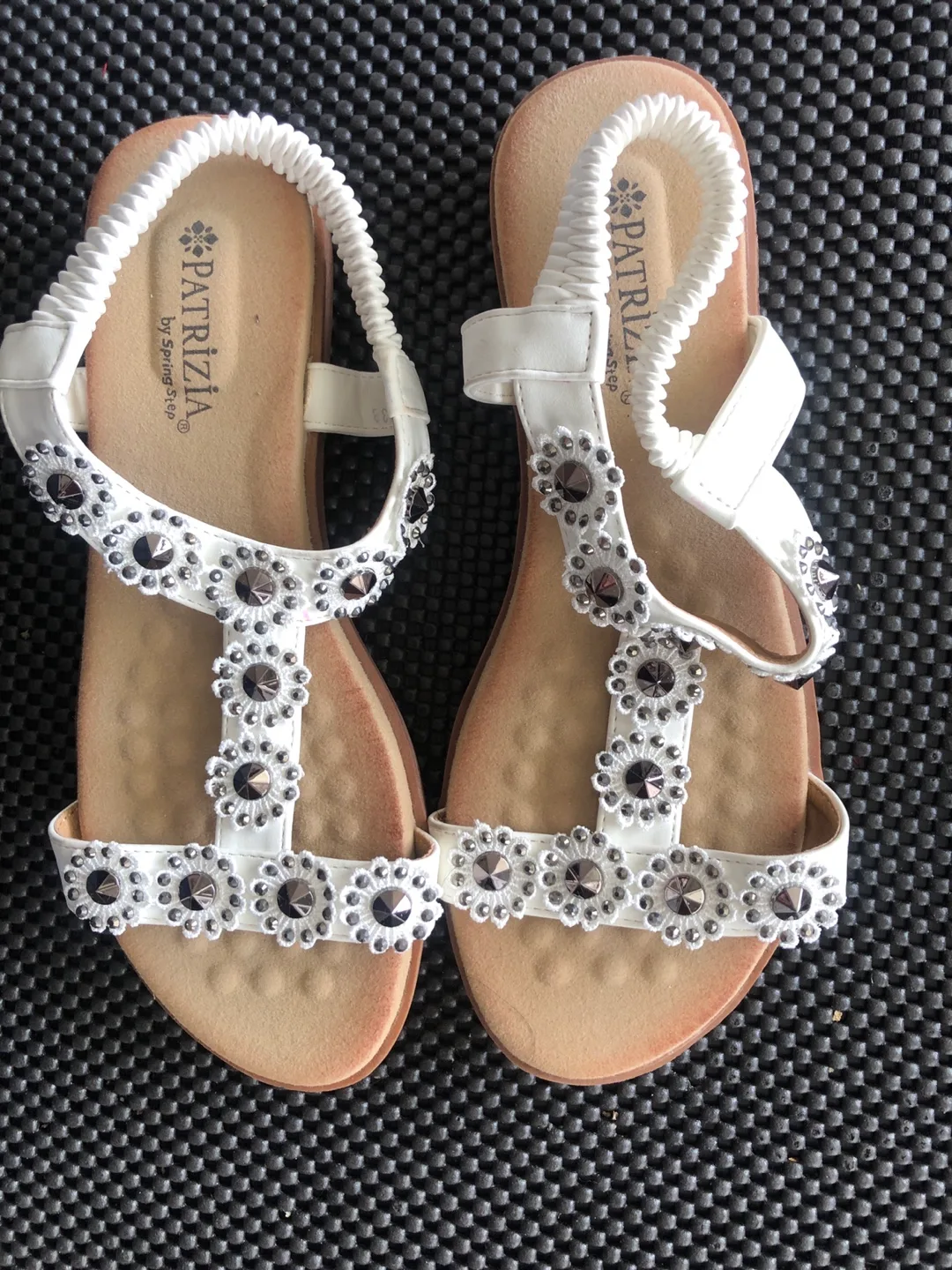 Patrizia White Embellished Sandals thumbnail