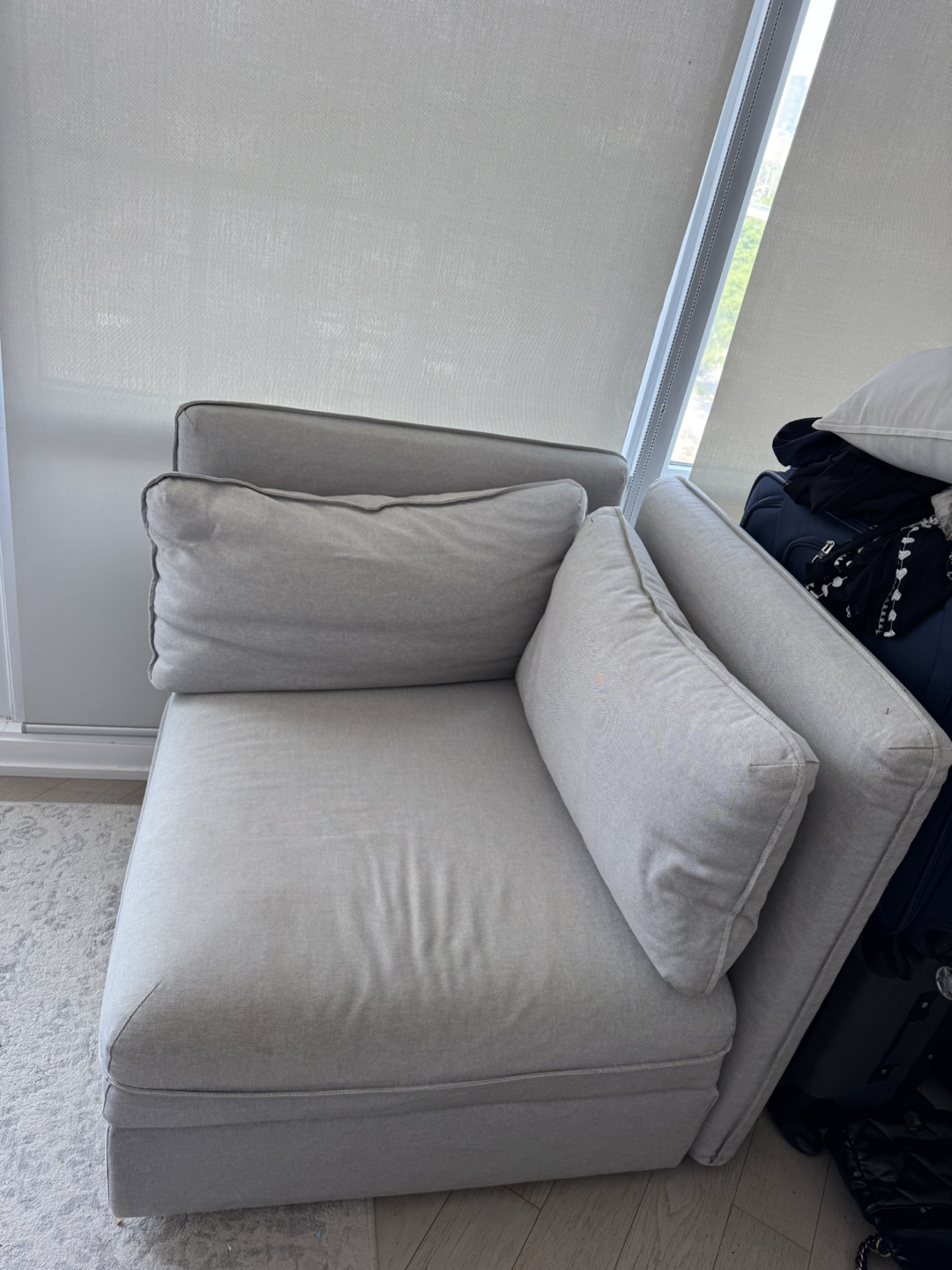 IKEA SOFA CHAIR WITH STORAGE (GRAY)
