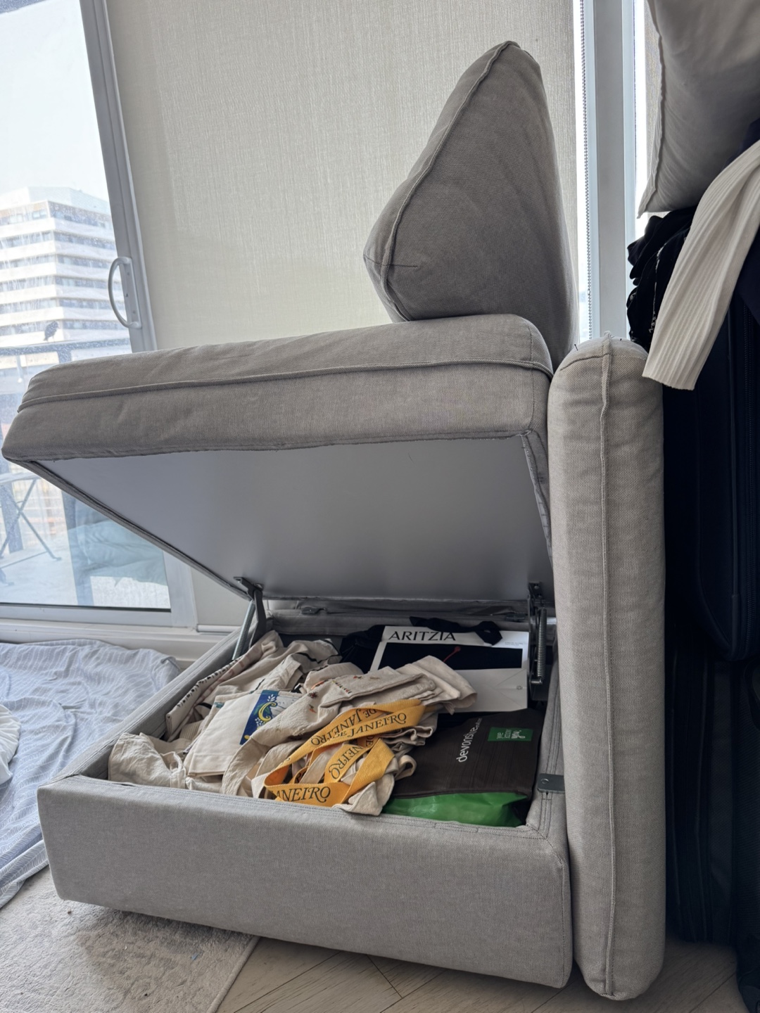 IKEA SOFA CHAIR WITH STORAGE (GRAY) - photo 2